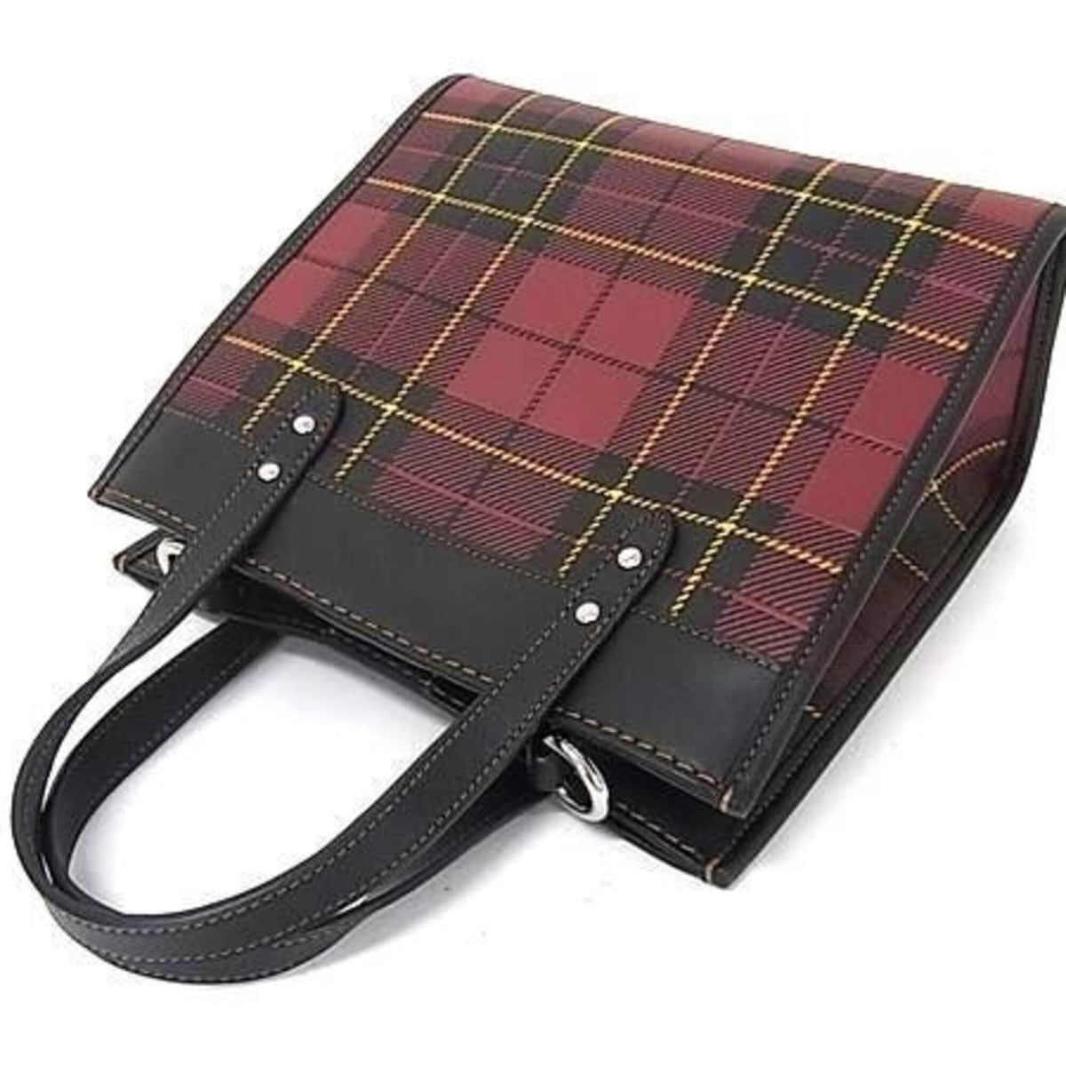 Coach Black Red Color Leather Handbag Shoulder Bag (Pre-Owned)