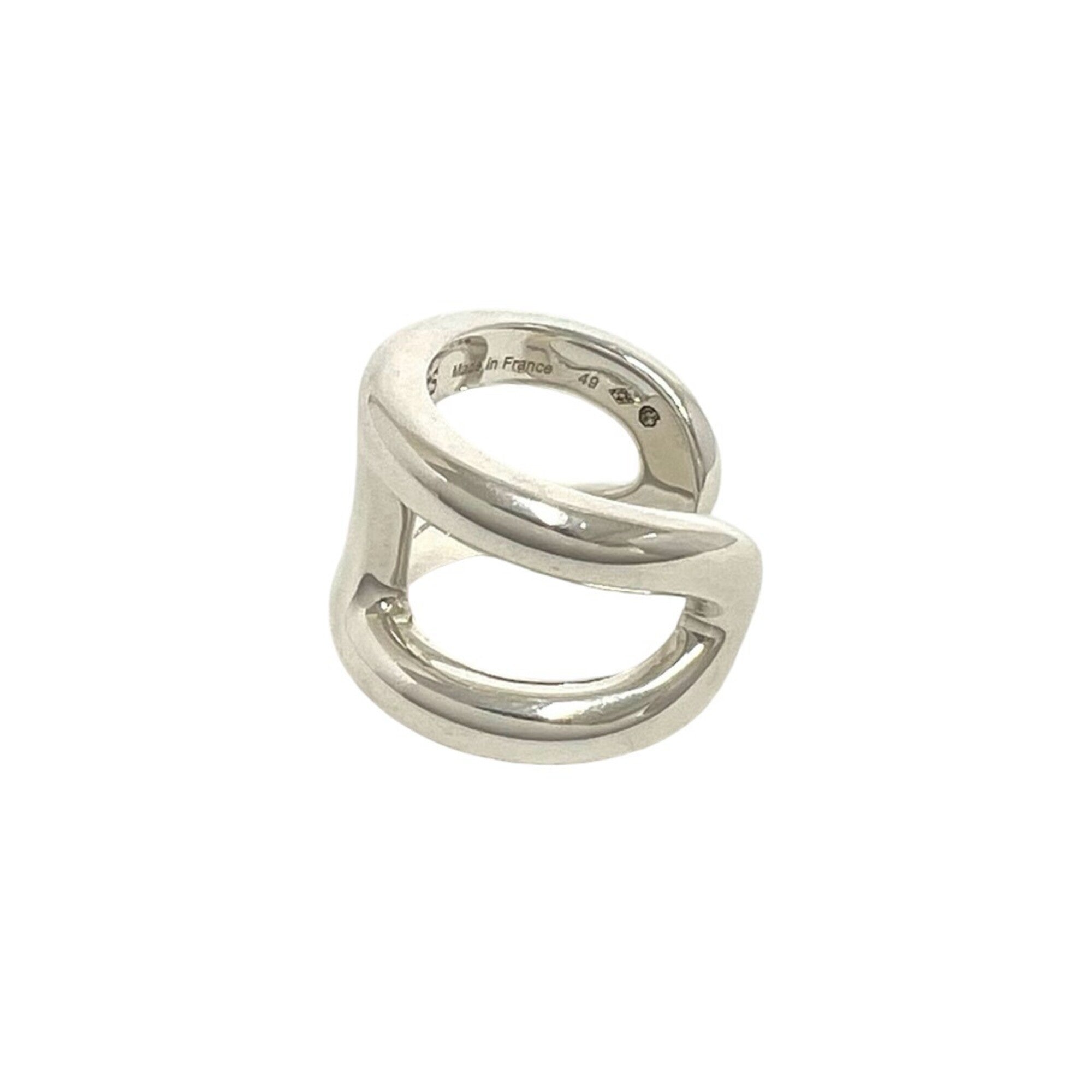 Hermes Silver Silver 925 Band Ring (Pre-Owned)