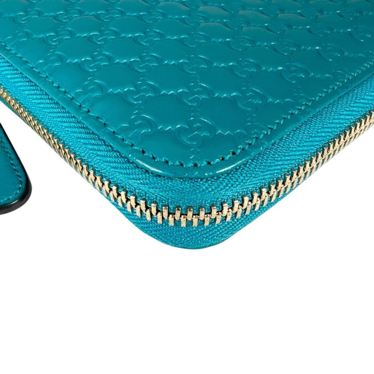 Gucci Microguccissima Blue Leather Long Wallet (Bi-Fold) (Pre-Owned)