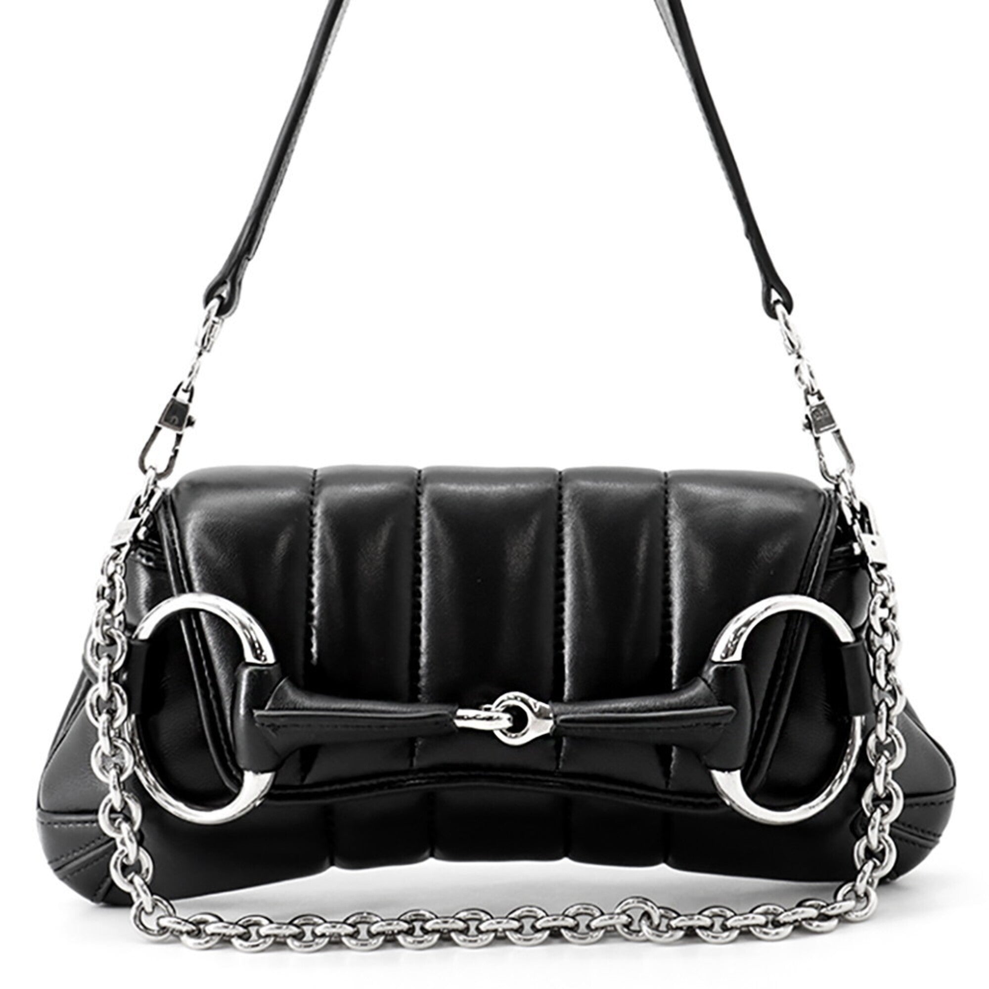 Gucci Horsebit Black Leather Handbag (Pre-Owned)
