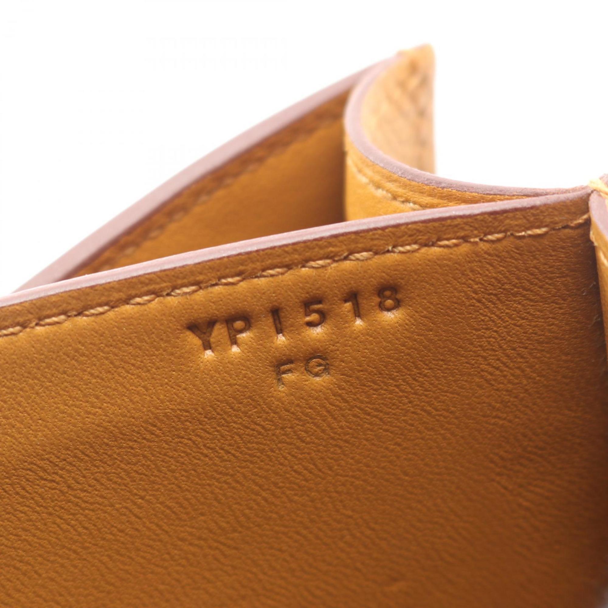 Hermes Brown Lime Leather Handbag Shoulder Bag (Pre-Owned)