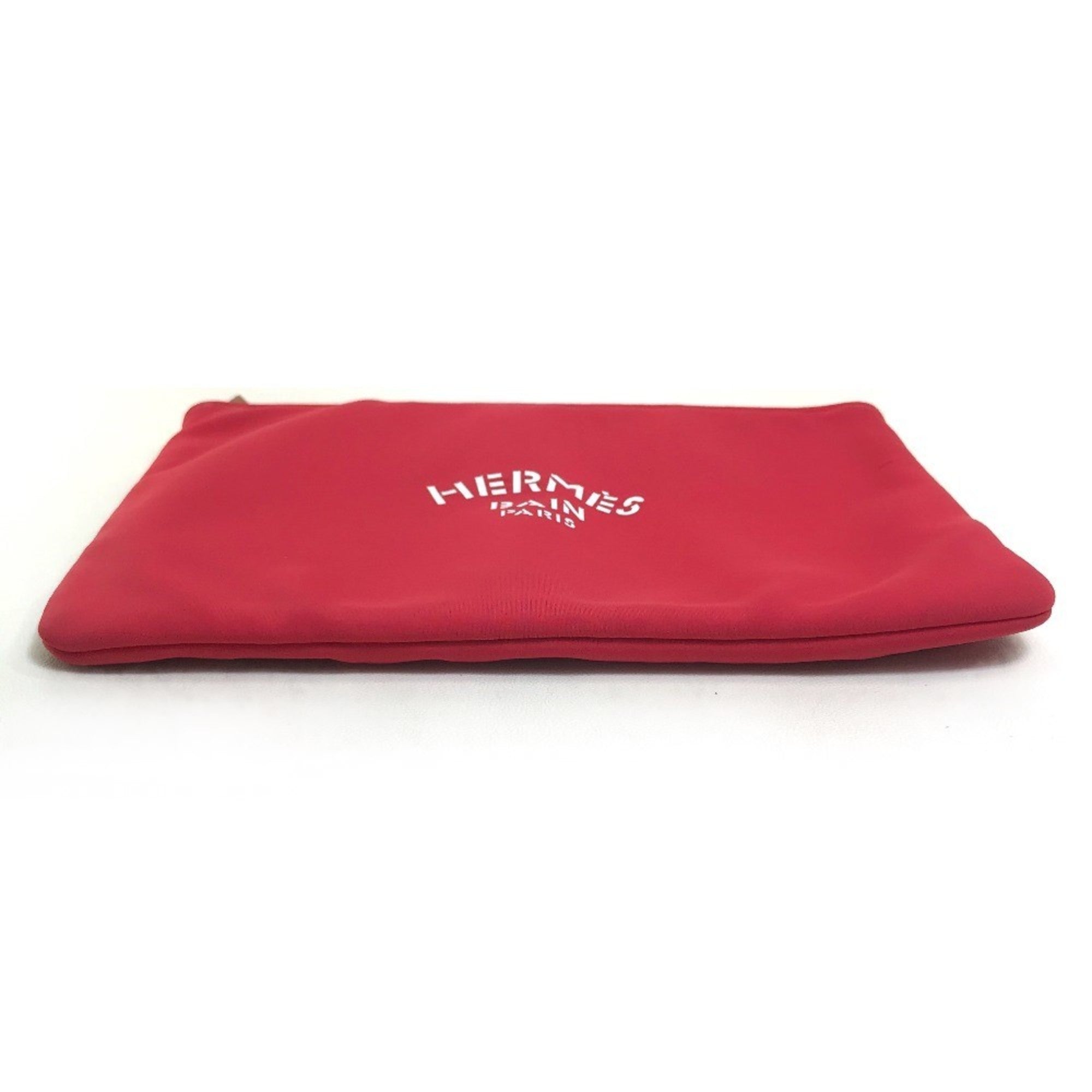 Hermes Red Color Polyamide Clutch Bag Pouch (Pre-Owned)
