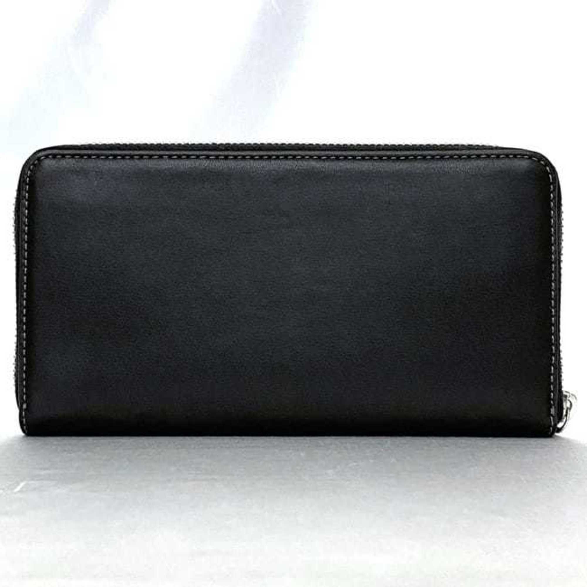 Coach Black Leather Long Wallet (Bi-Fold) (Pre-Owned)
