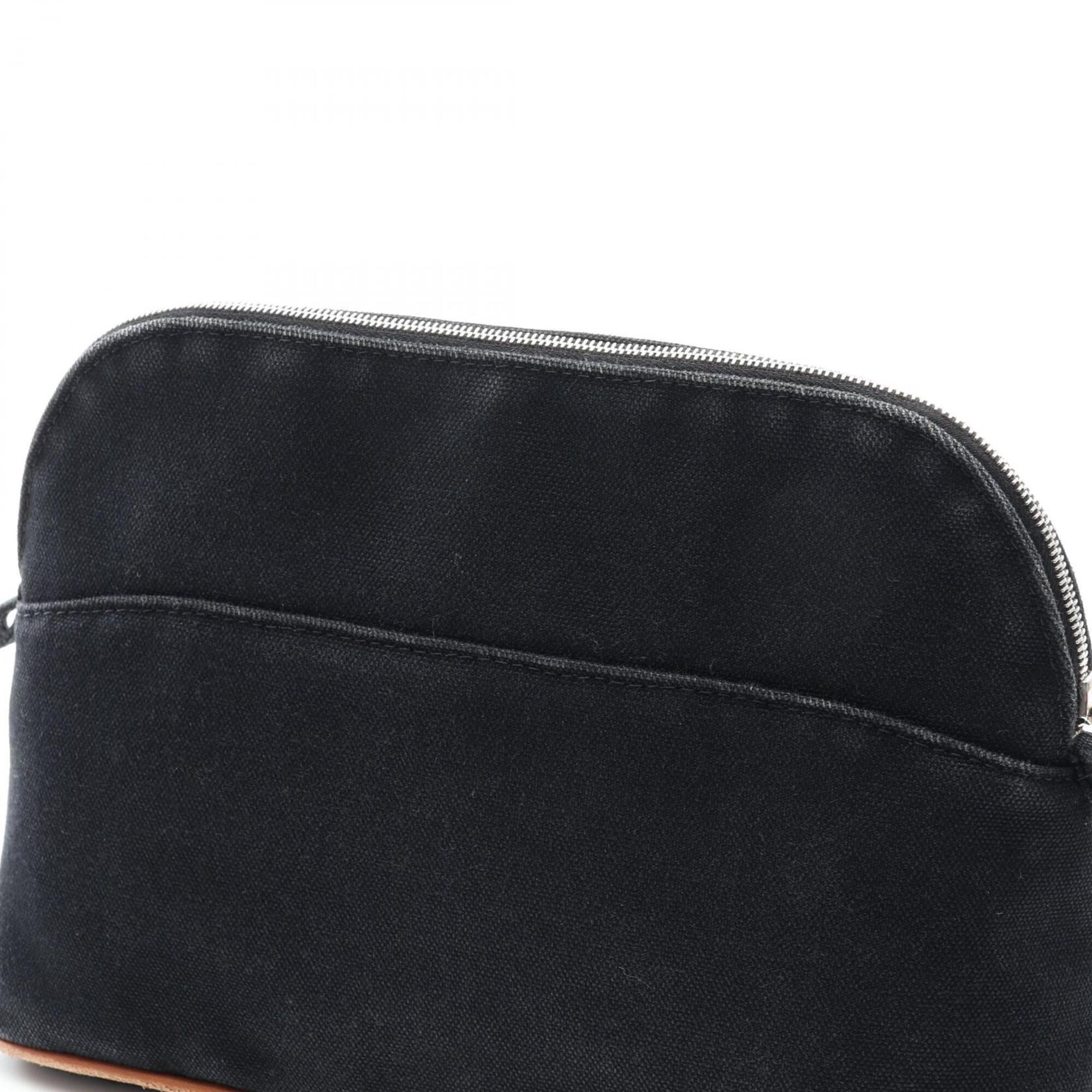 Hermes Bolide Black Canvas Leather Handbag (Pre-Owned)