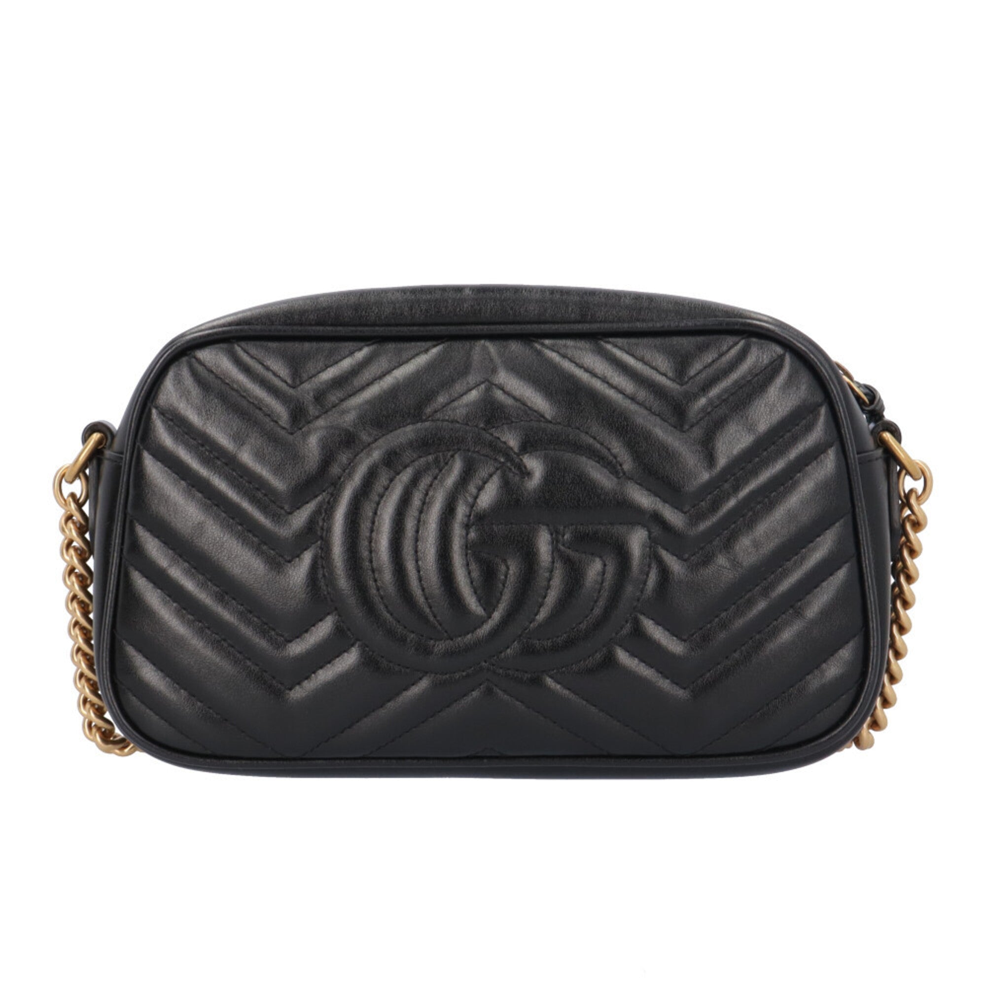 Gucci Gg Marmont Black Leather Shoulder Bag (Pre-Owned)