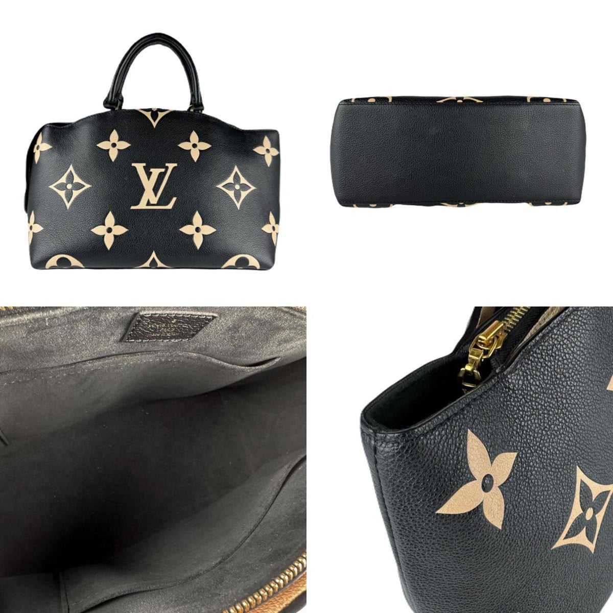 Louis Vuitton Beige Black Monogram Empreinte Handbag Shoulder Bag (Pre-Owned)