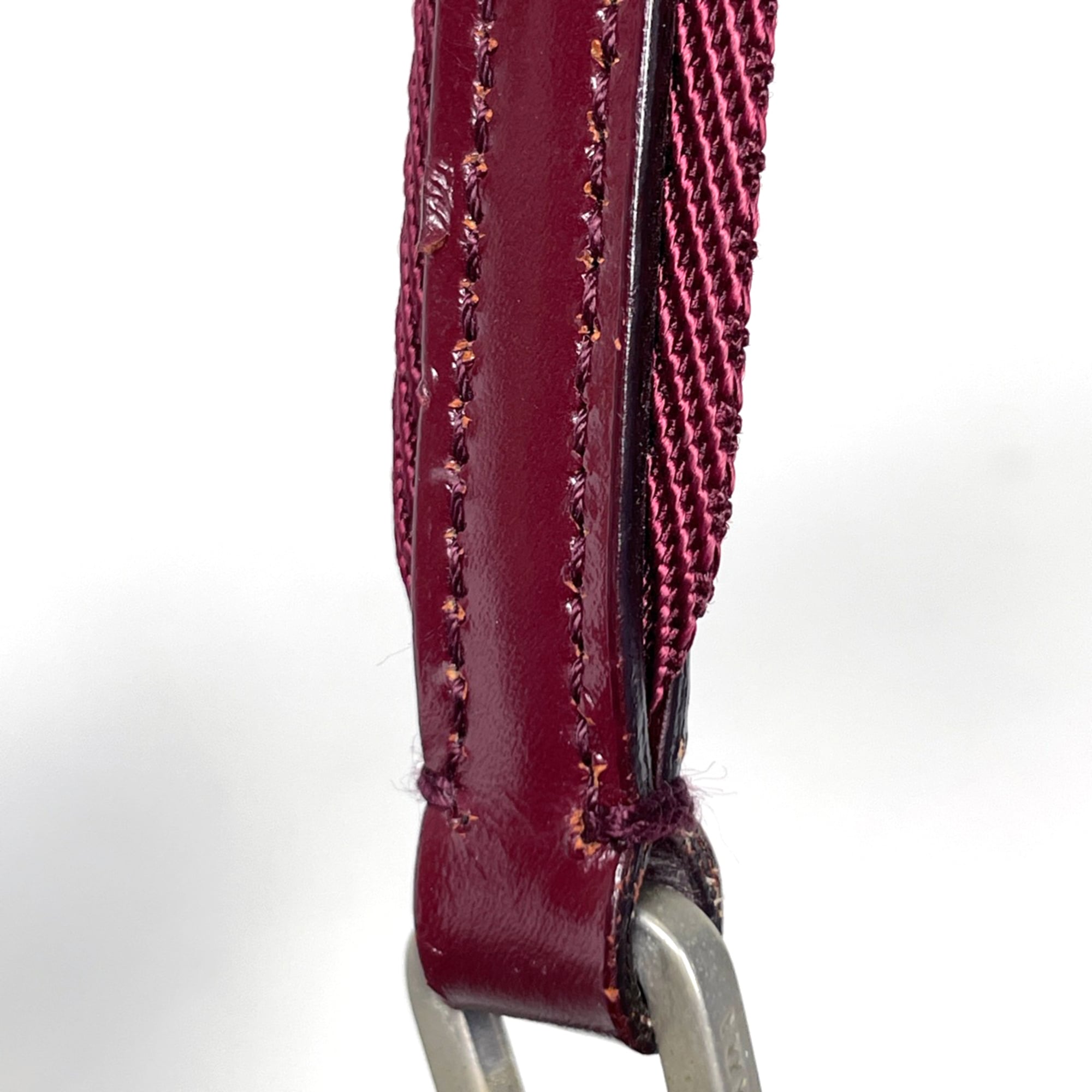 Prada Bordeaux Leather Shoulder Bag (Pre-Owned)