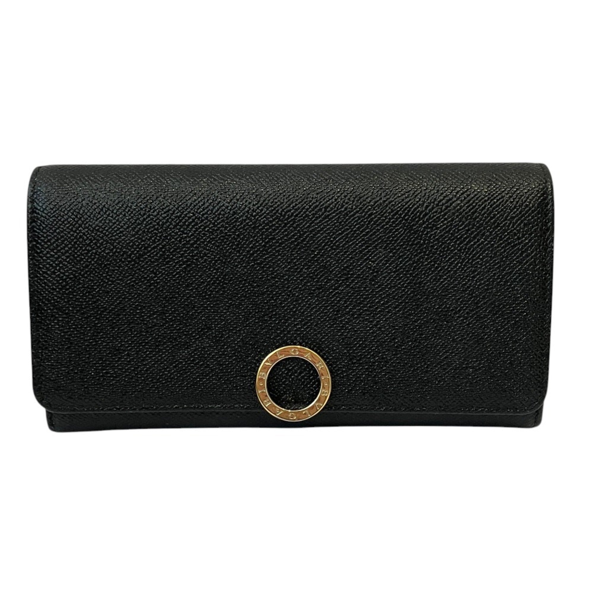 Bvlgari Black Leather Long Wallet (Bi-Fold) (Pre-Owned)