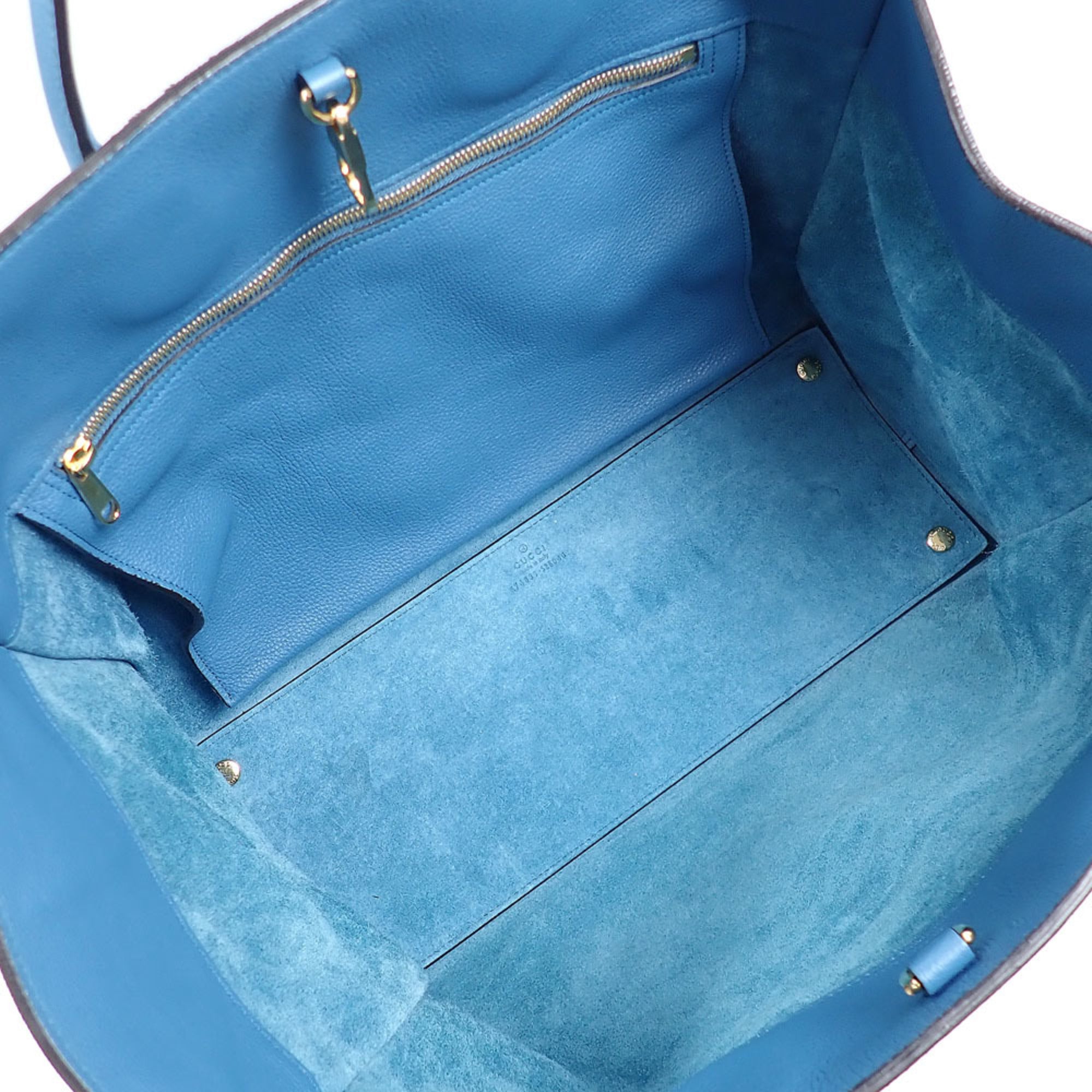Gucci Blue Leather Tote Bag (Pre-Owned)