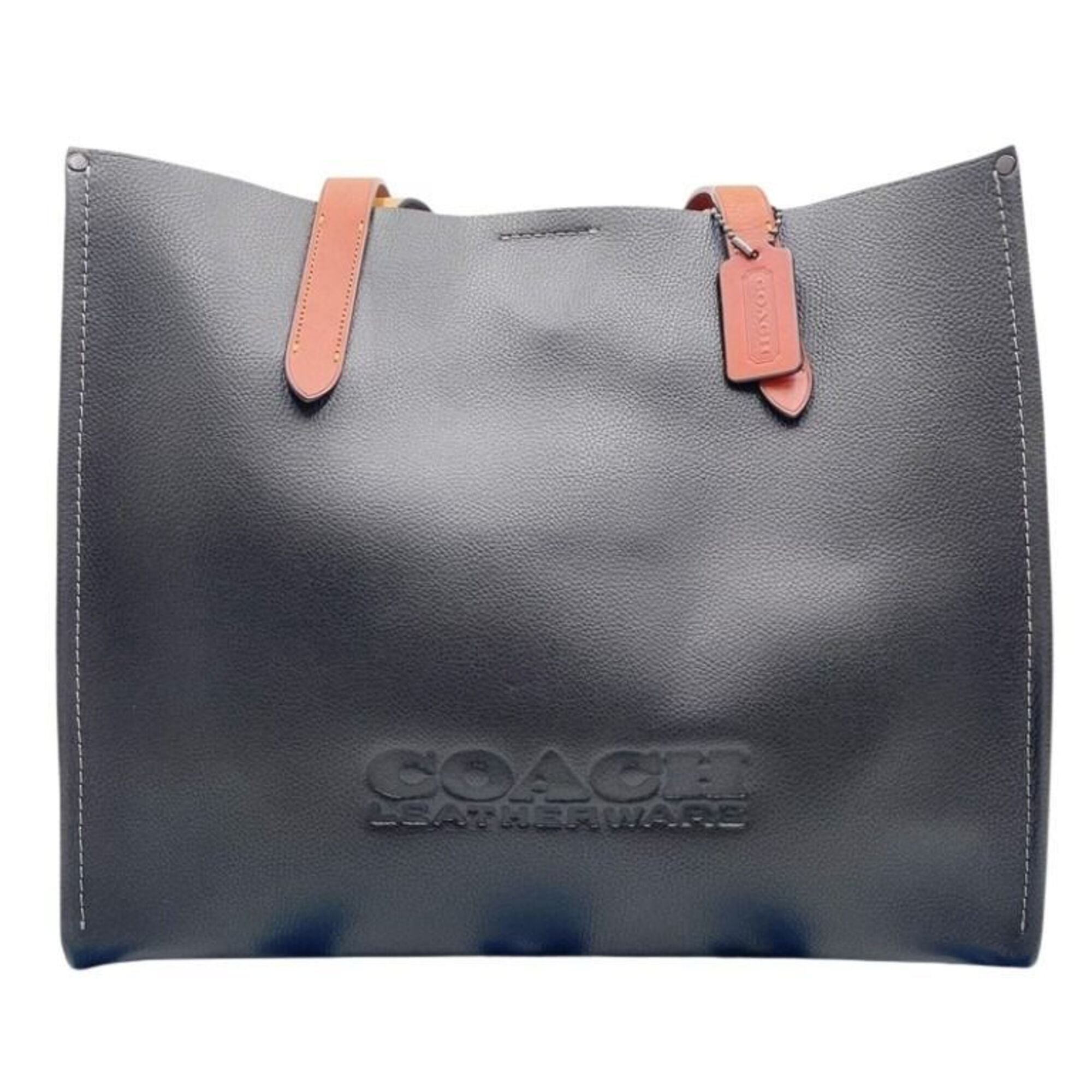 Coach Black Brown Leather Handbag Tote Bag (Pre-Owned)