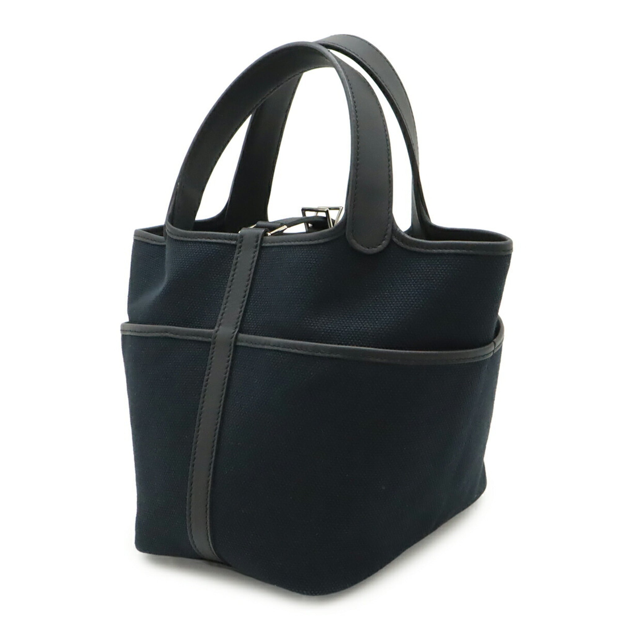 Hermes Picotin Black Swift Leather Handbag Tote Bag (Pre-Owned)