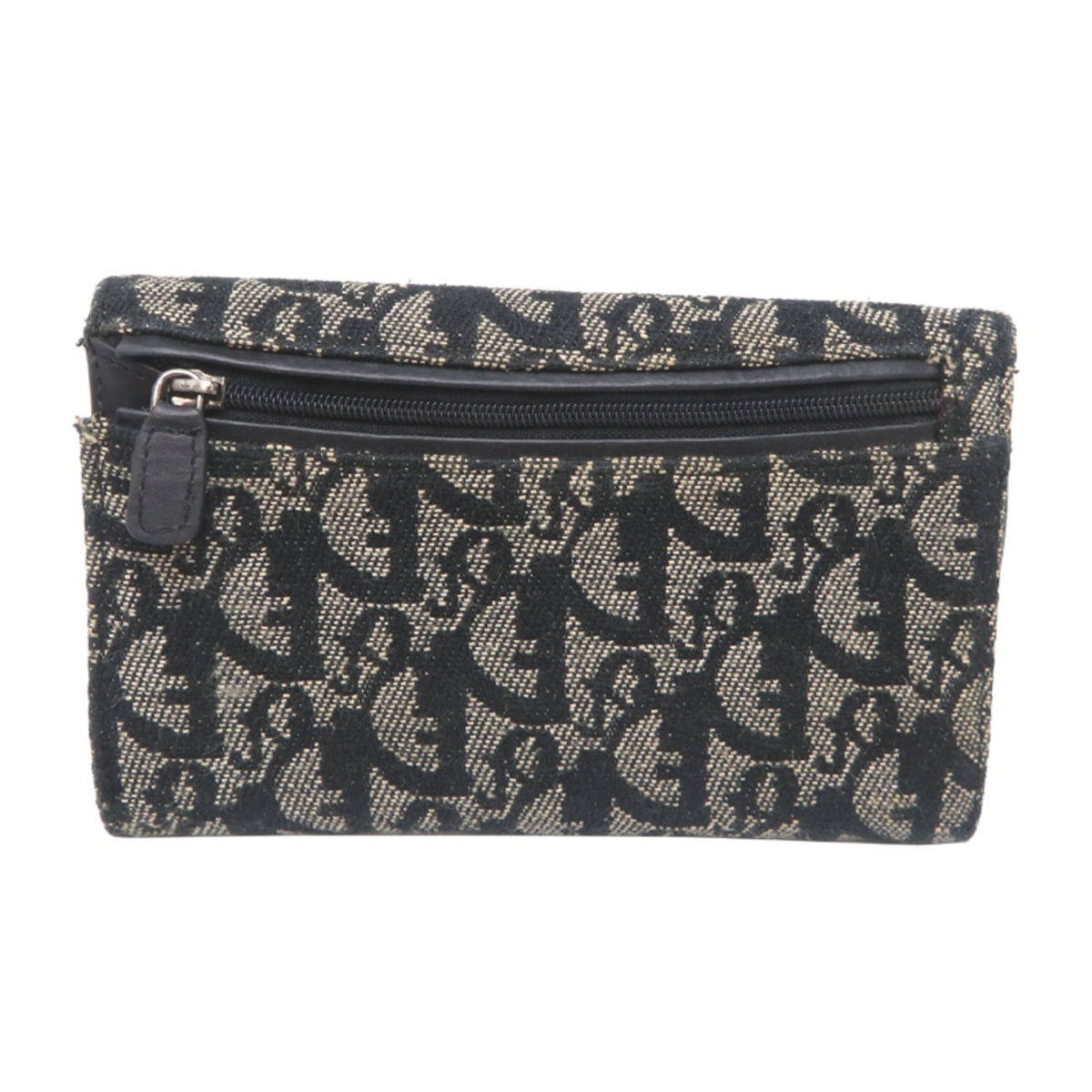 Christian Dior Blue Jacquard Wallet (Tri-Fold) (Pre-Owned)