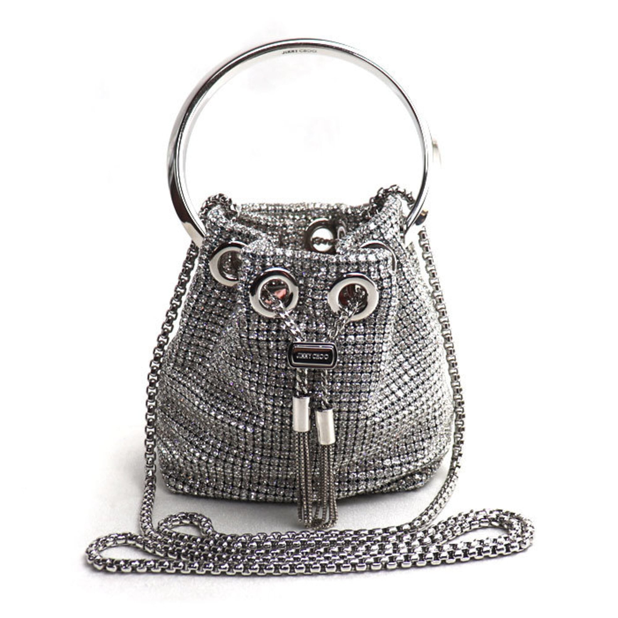 Jimmy Choo Silver Rhinestone Shoulder Bag (Pre-Owned)