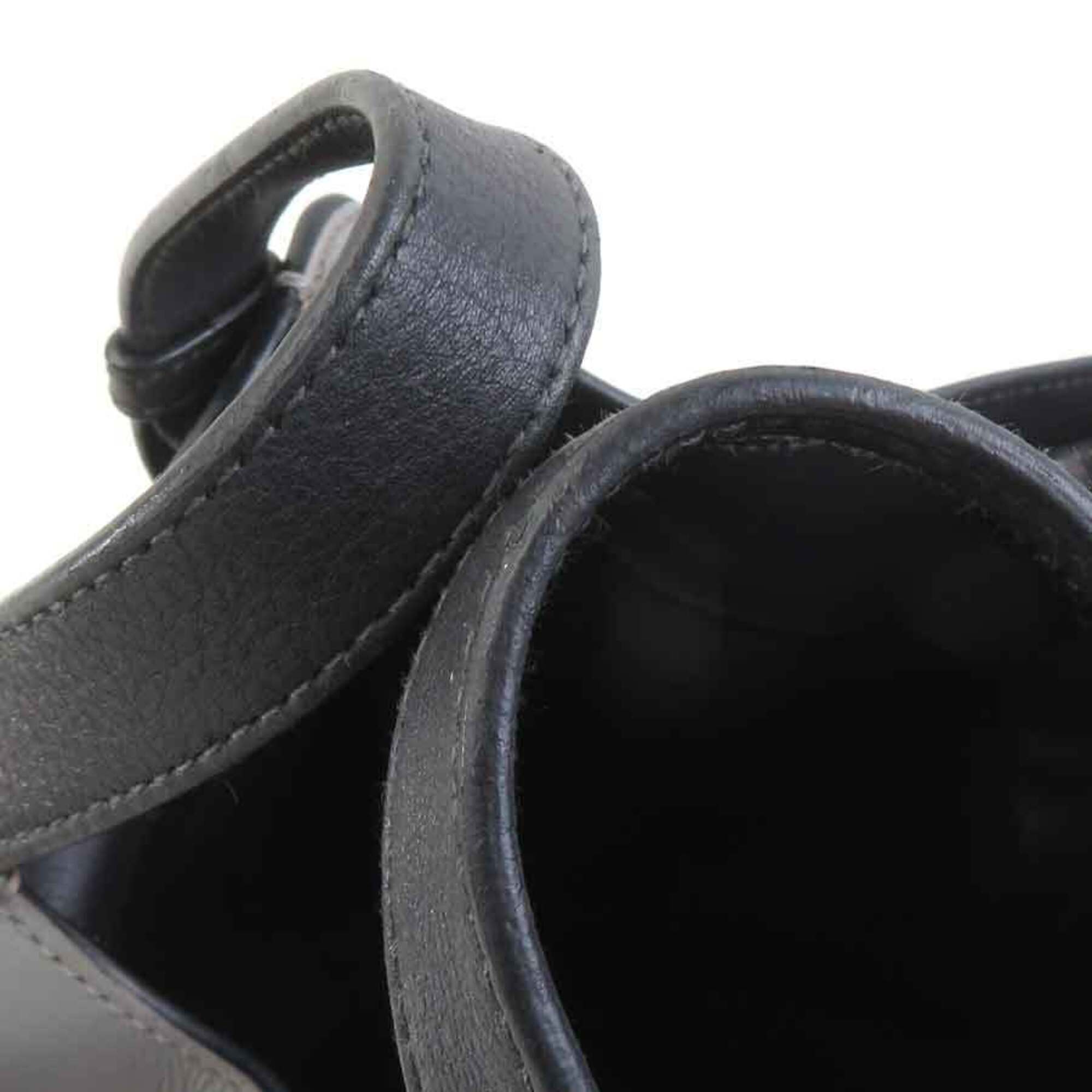 Loewe Black Gray Leather Handbag Shoulder Bag (Pre-Owned)