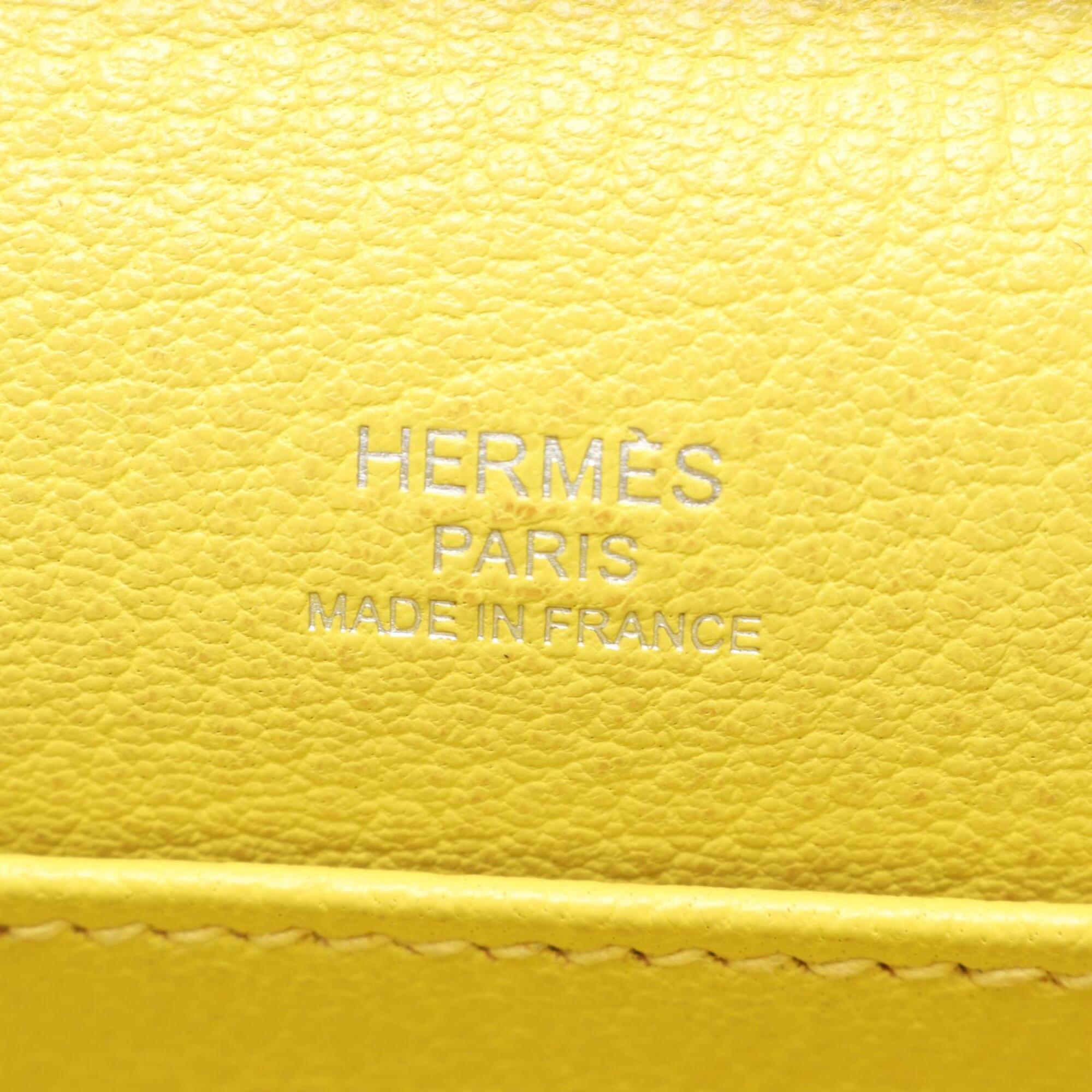 Hermes Lime Yellow Leather Handbag Shoulder Bag (Pre-Owned)