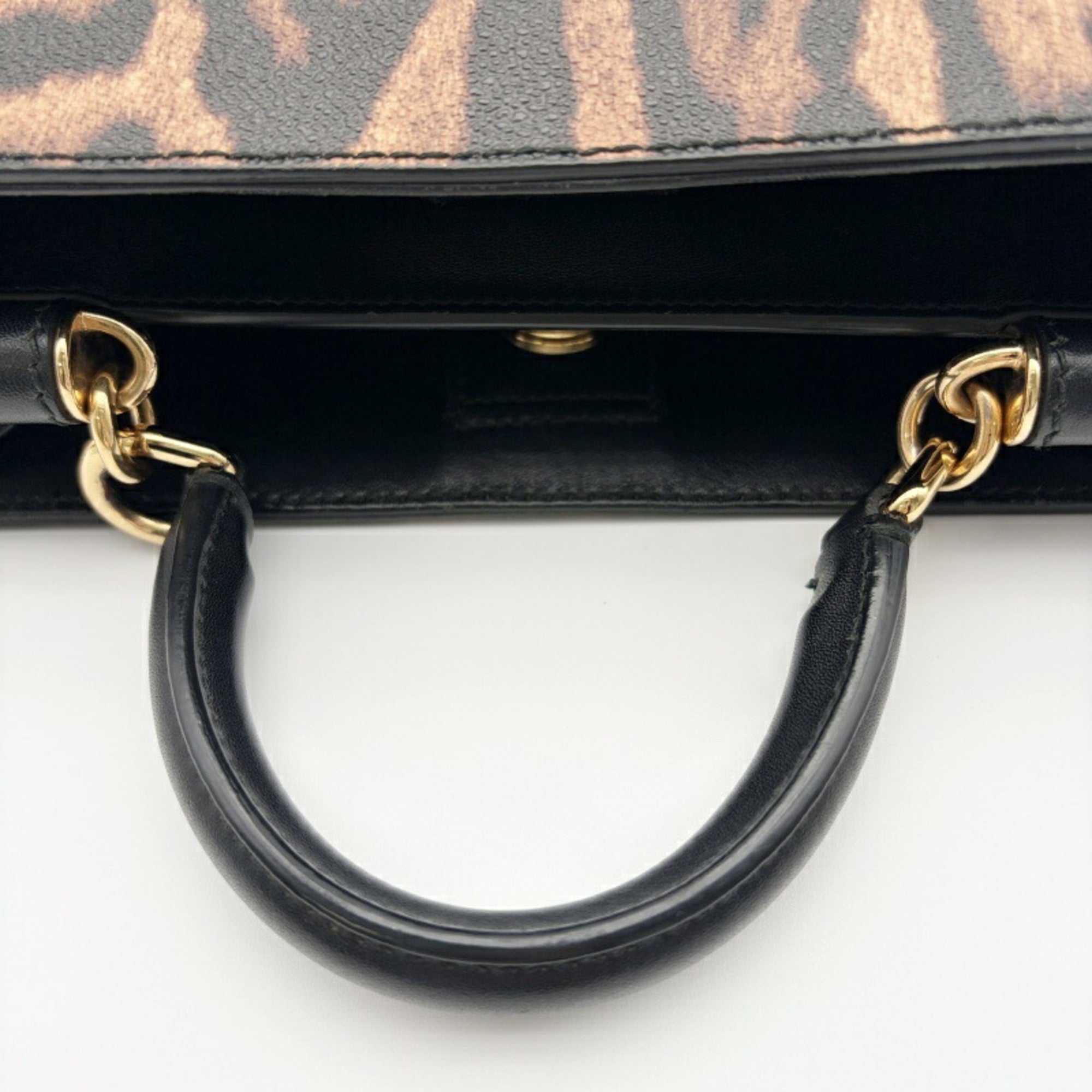 Dolce & Gabbana Sicily Leather Handbag Shoulder Bag (Pre-Owned)