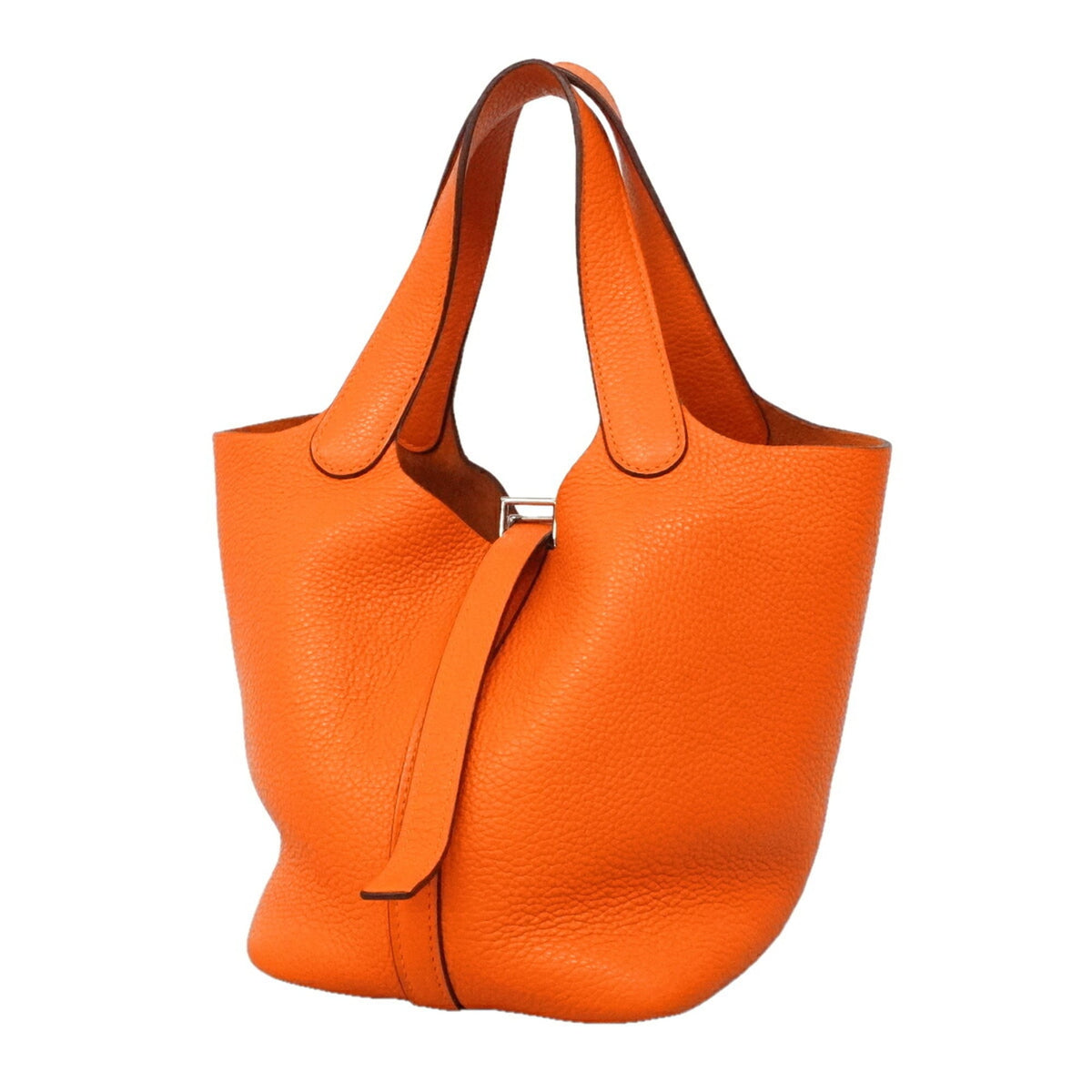 Hermes Orange Taurillon Clemence Leather Handbag (Pre-Owned)