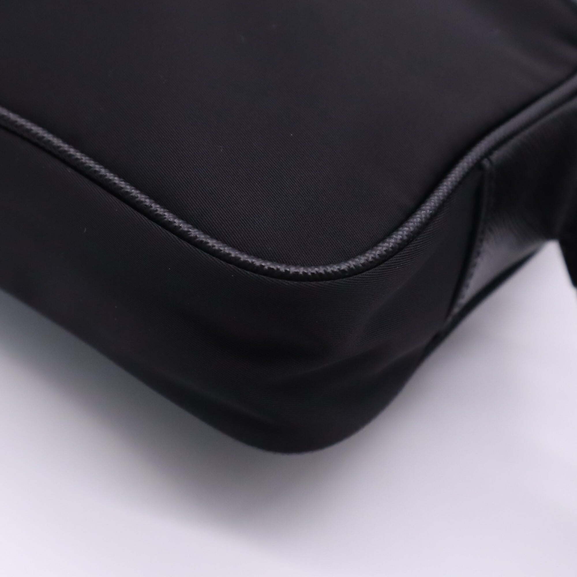 Prada Saffiano Black Nylon Shoulder Bag (Pre-Owned)