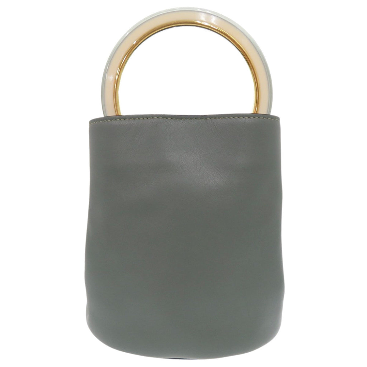 Marni Beige Green Leather Pouch Shoulder Bag (Pre-Owned)