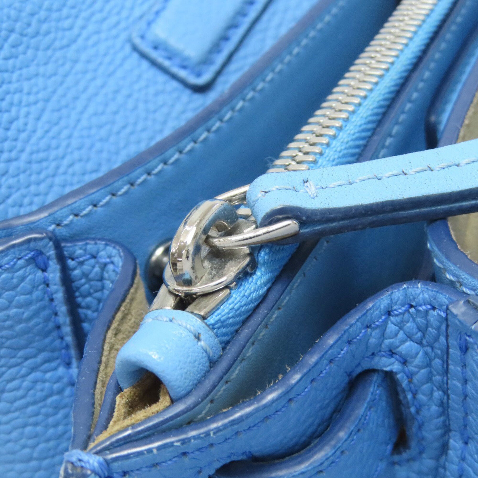 Mcm Light Blue Leather Handbag (Pre-Owned)