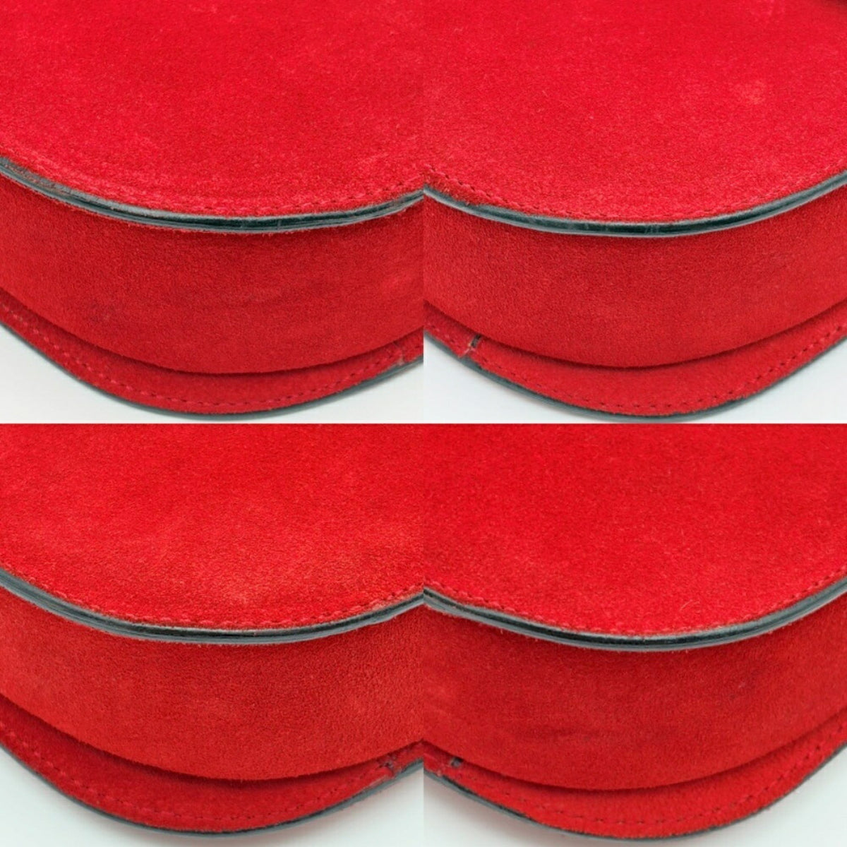 Celine Red Color Suede Leather Handbag (Pre-Owned)