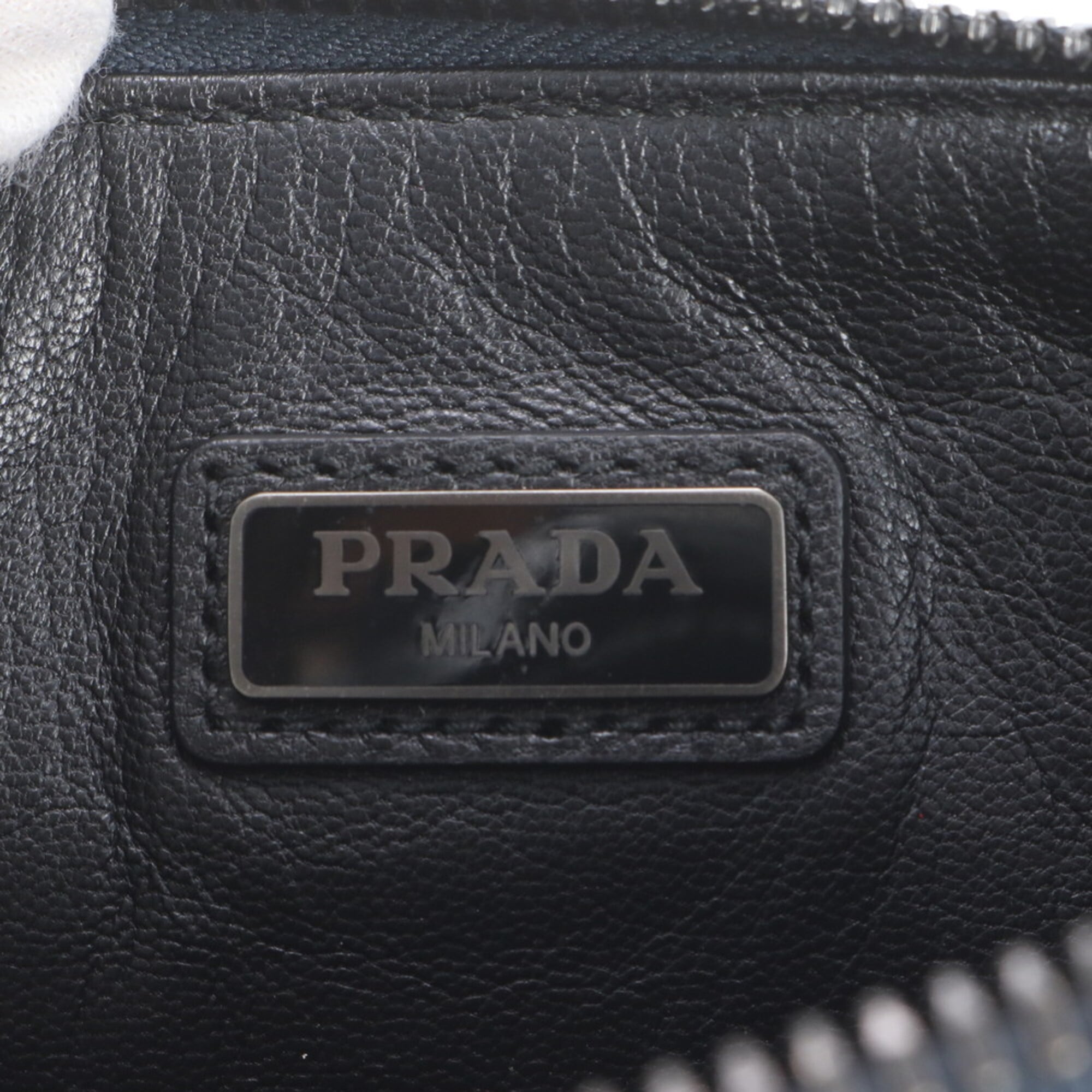 Prada Navy Orange Leather Clutch Bag Pouch (Pre-Owned)