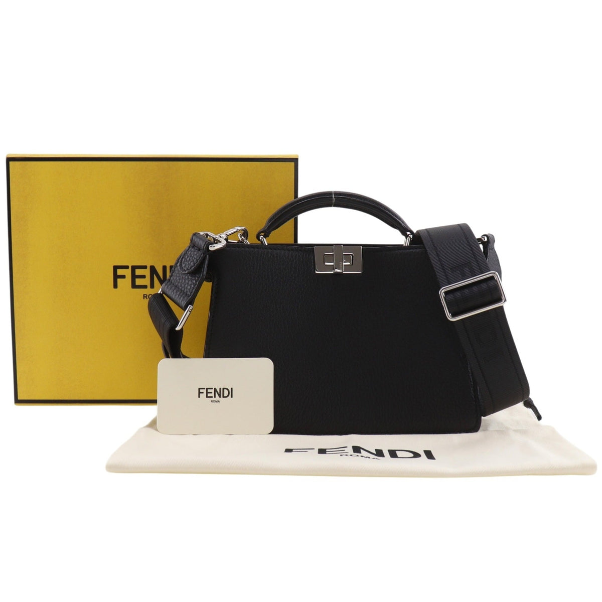 Fendi Peekaboo Black Leather Handbag (Pre-Owned)