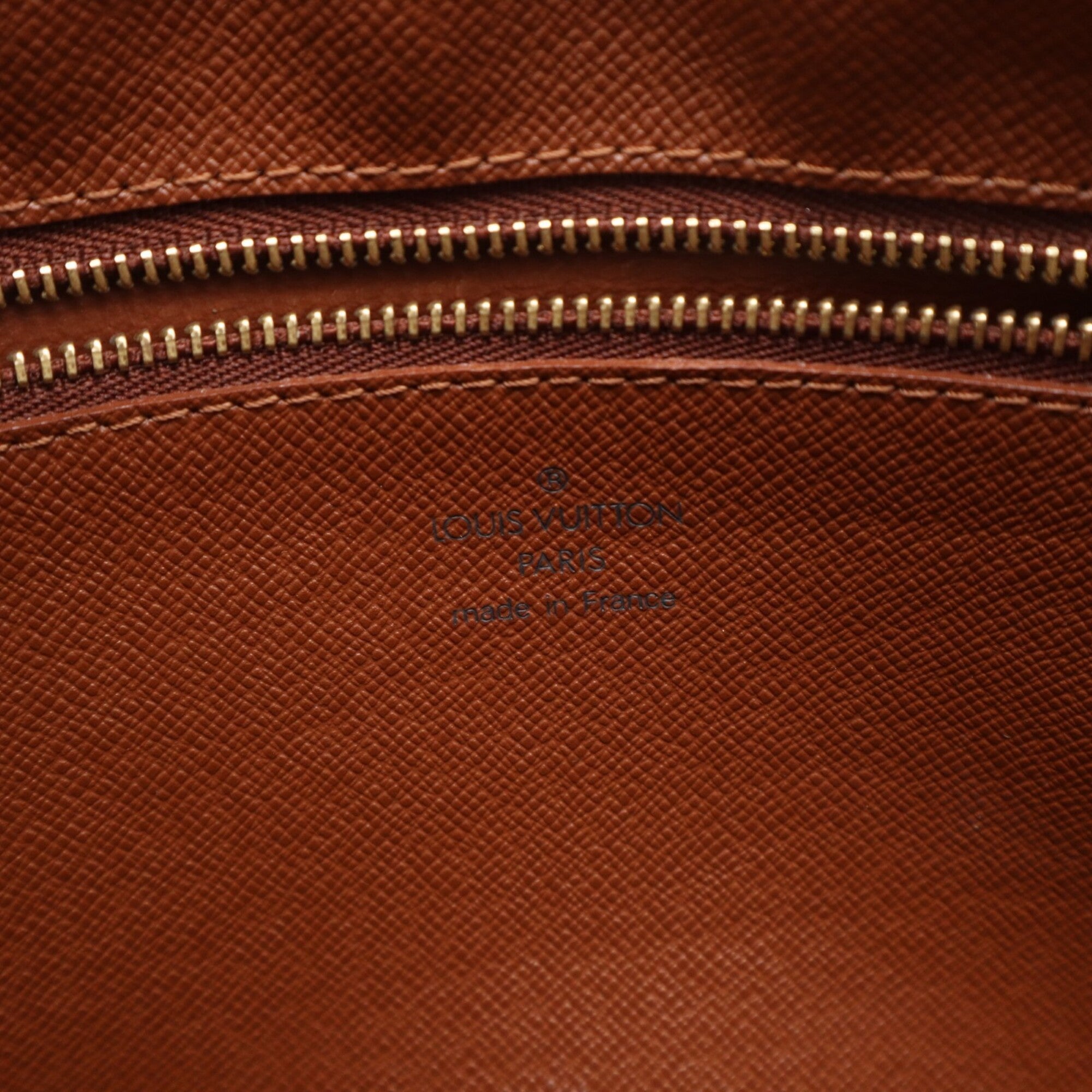 Louis Vuitton Beige Brown Monogram Coated Canvas Leather Shoulder Bag (Pre-Owned)