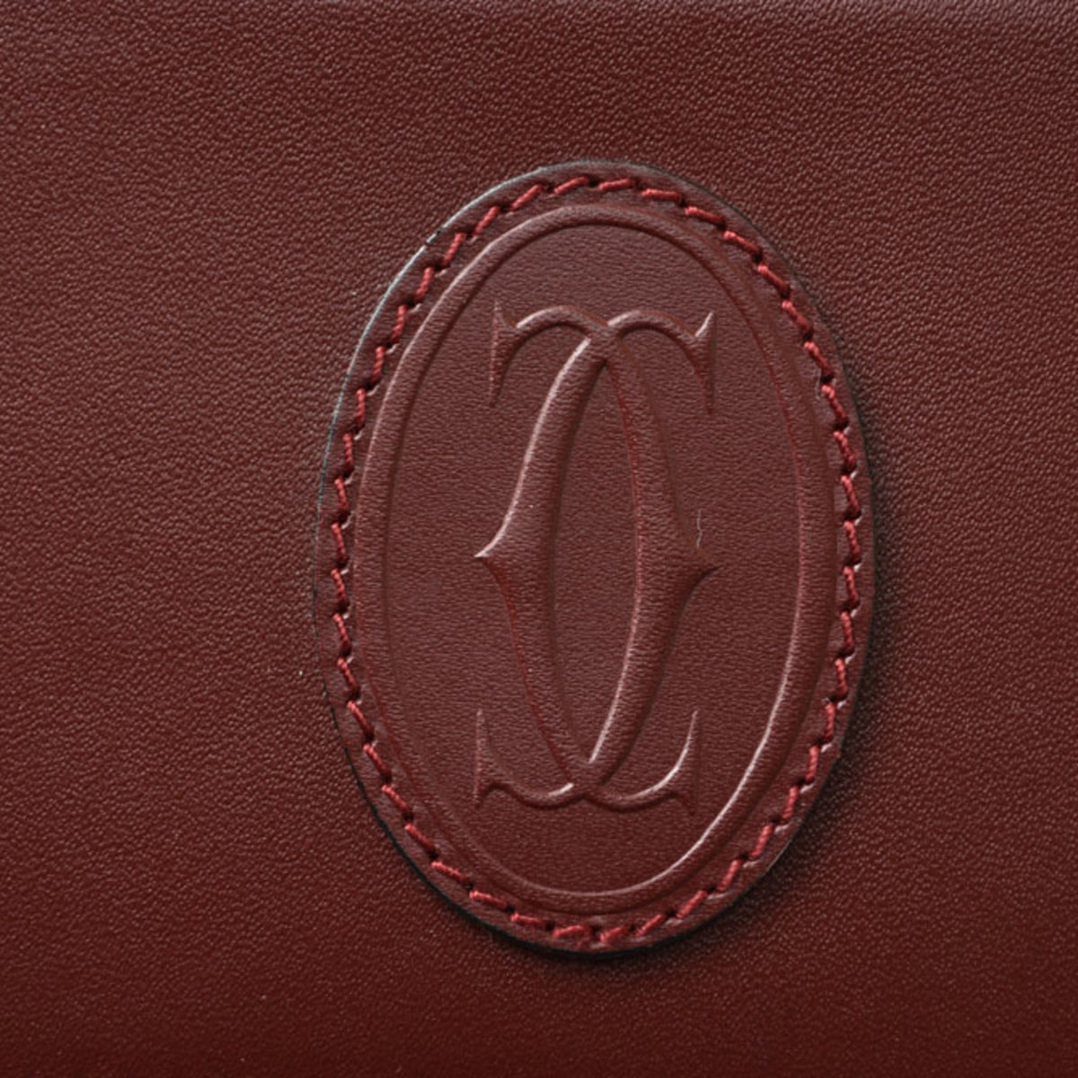 Cartier Bordeaux Leather Clutch Bag (Pre-Owned)