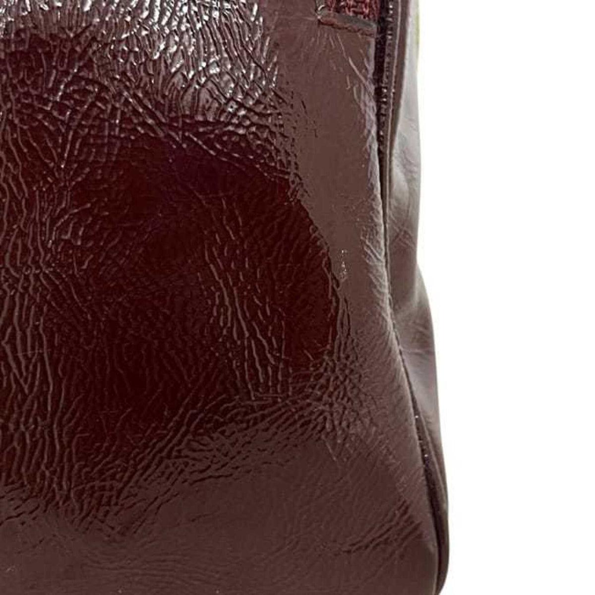 Miu Miu Bordeaux Yellow Patent Leather Boston Bag (Pre-Owned)