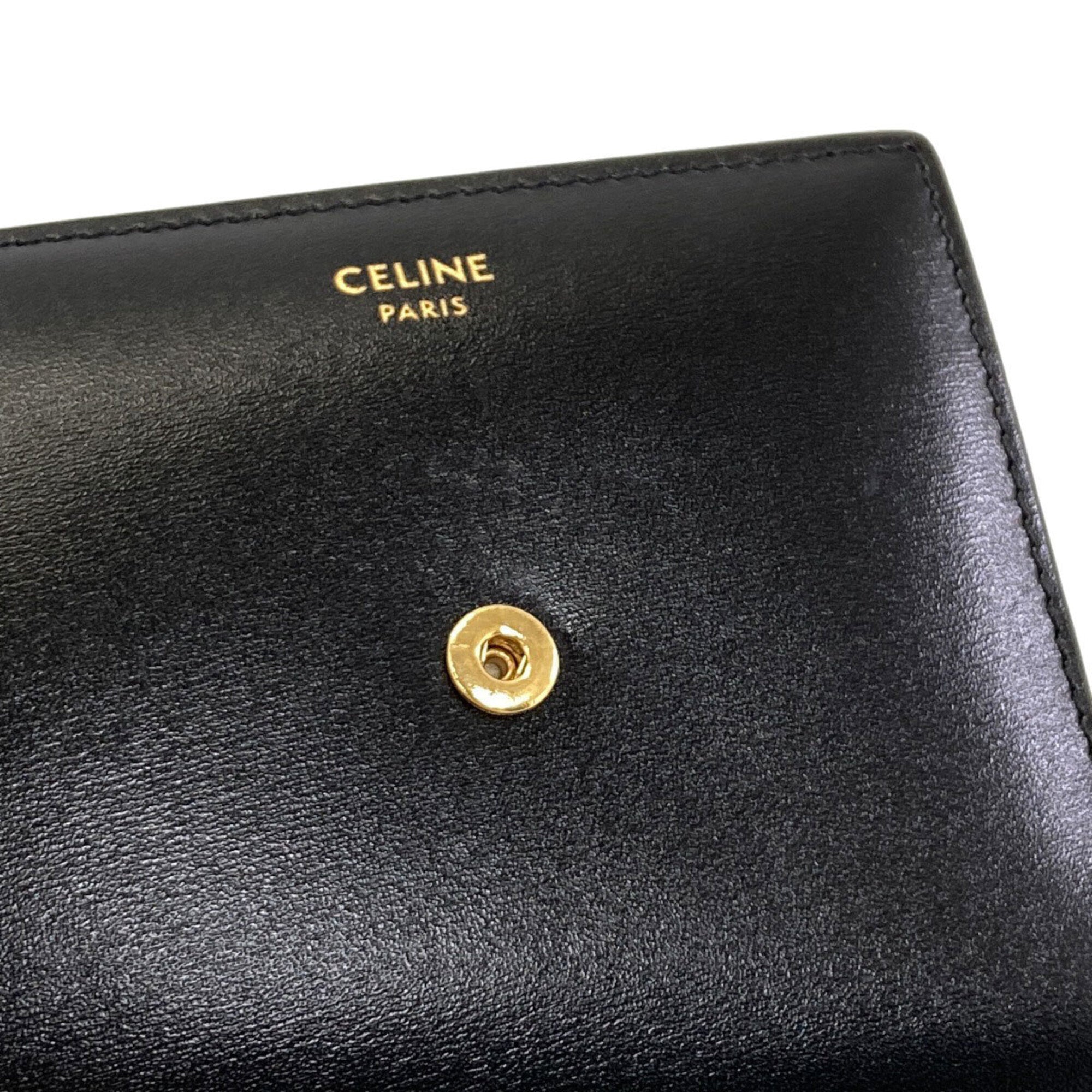 Celine Black Leather Wallet (Tri-Fold) (Pre-Owned)