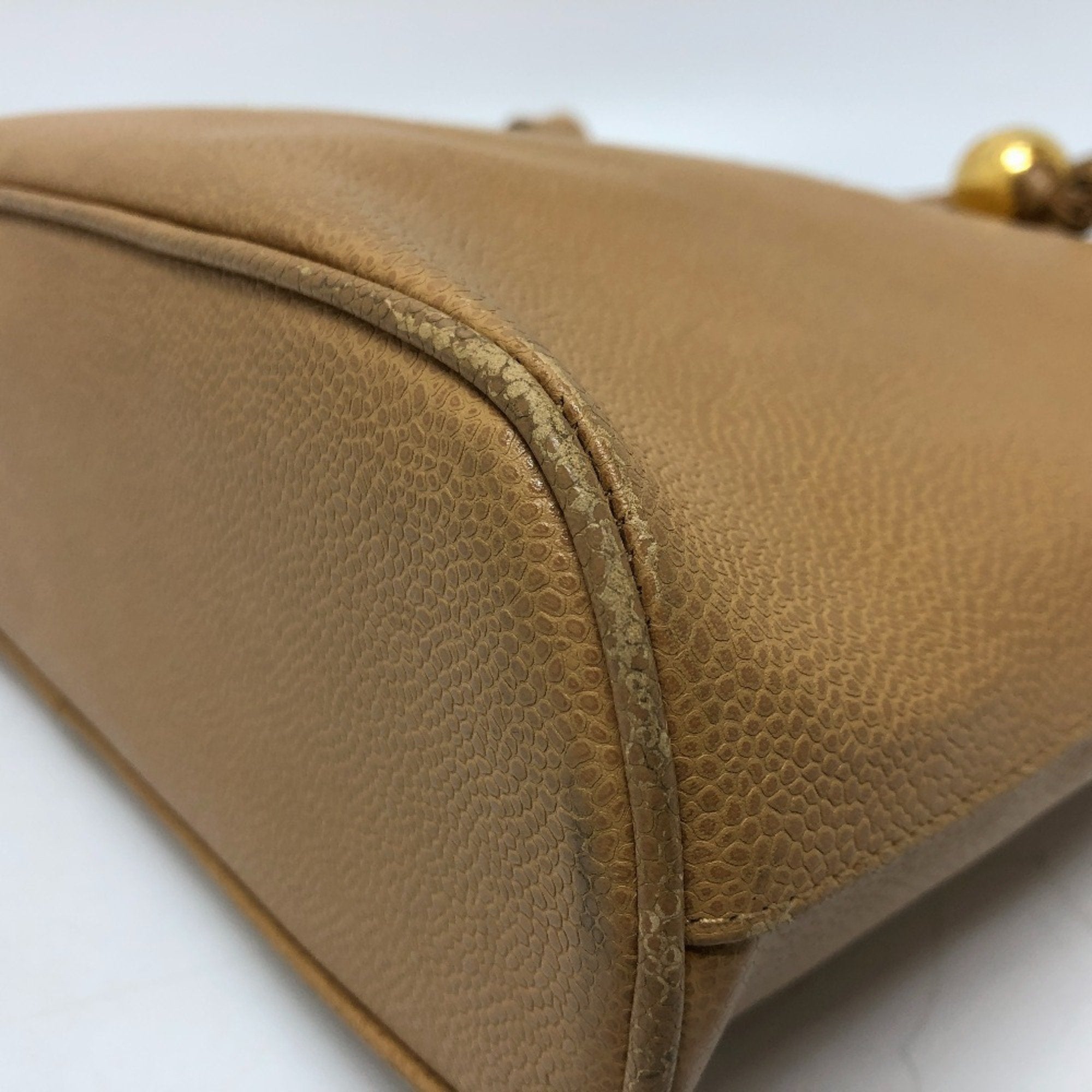 Chanel Beige Grained Calfskin Tote Bag (Pre-Owned)