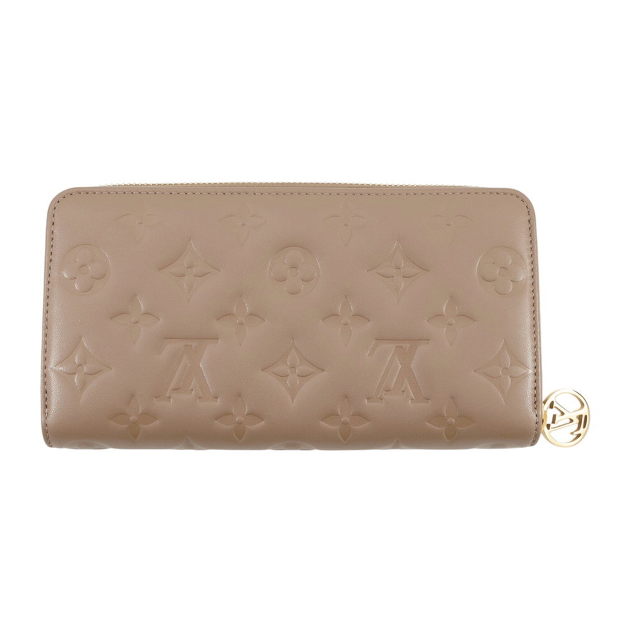 Louis Vuitton Grayish Taupe Monogram Leather Long Wallet (Bi-Fold) (Pre-Owned)