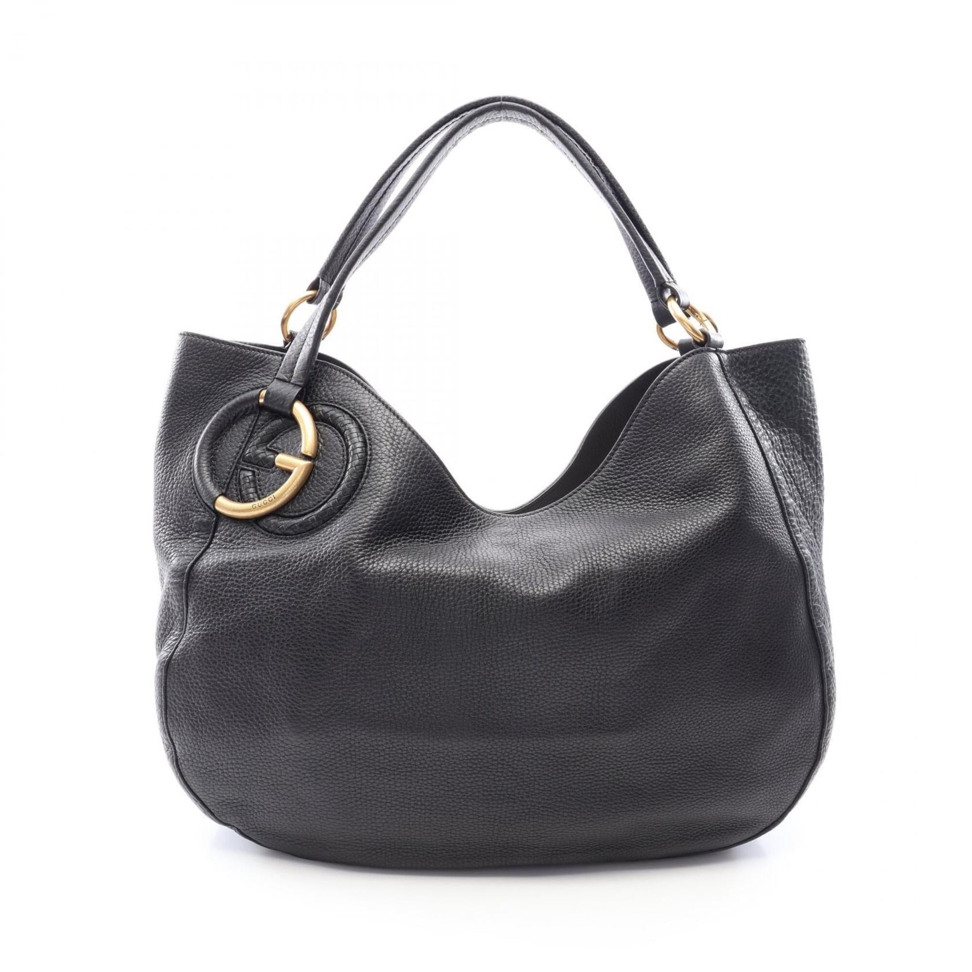 Gucci Black Leather Handbag Shoulder Bag (Pre-Owned)