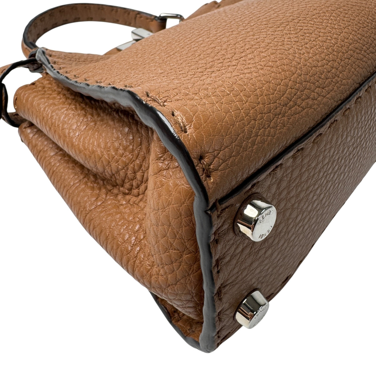 Fendi Brown Leather Handbag Shoulder Bag (Pre-Owned)