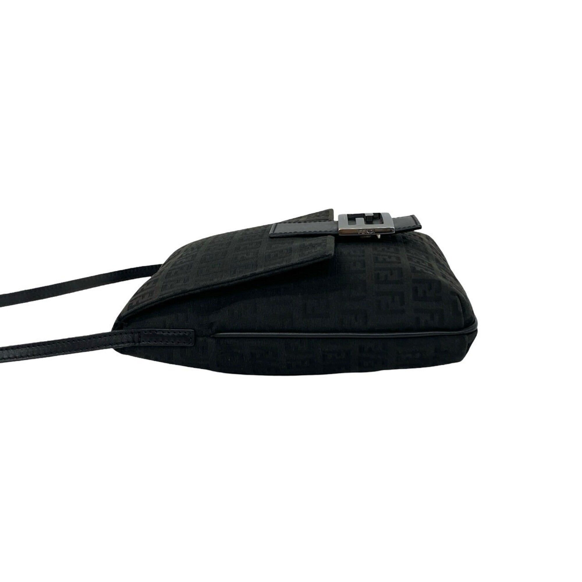 Fendi Black Canvas Leather Pochette Shoulder Bag (Pre-Owned)