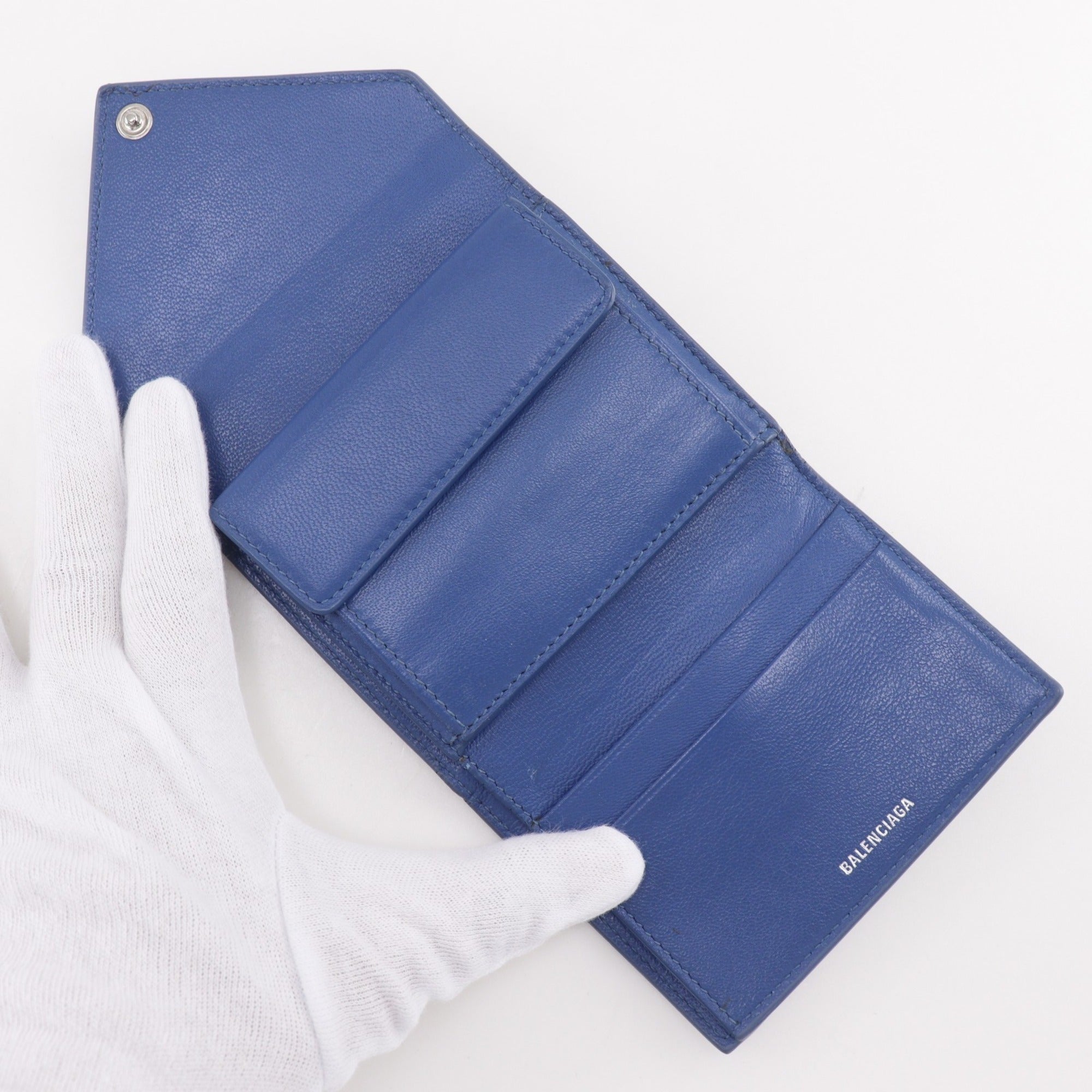 Balenciaga Blue Leather Wallet (Bi-Fold) (Pre-Owned)