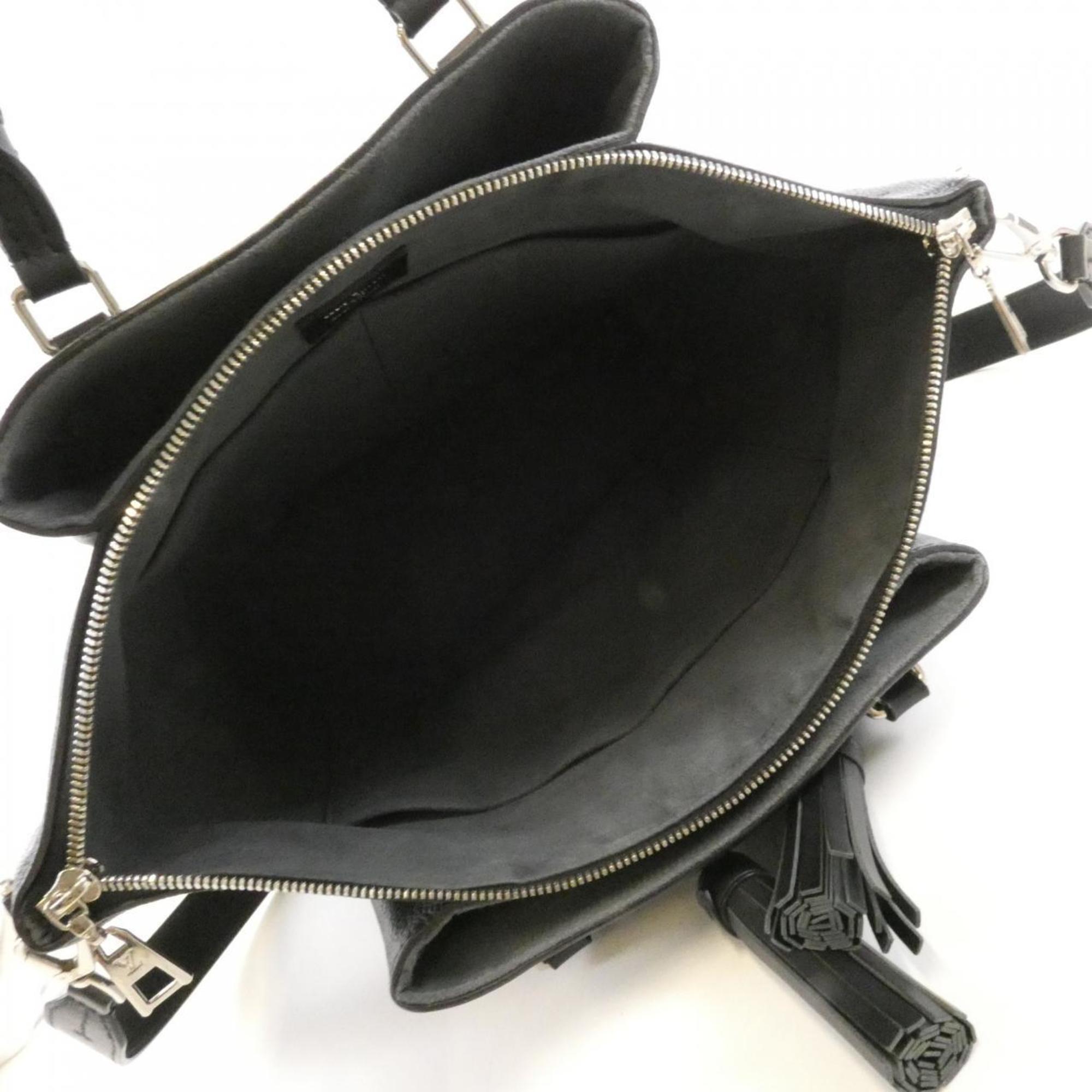 Louis Vuitton Black Leather Handbag (Pre-Owned)