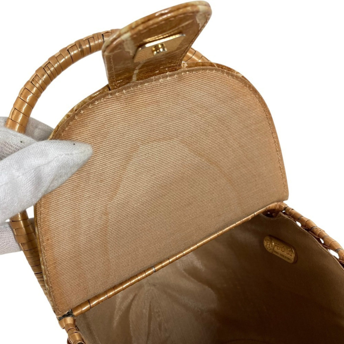 Fendi Beige Hemp Leather Handbag (Pre-Owned)