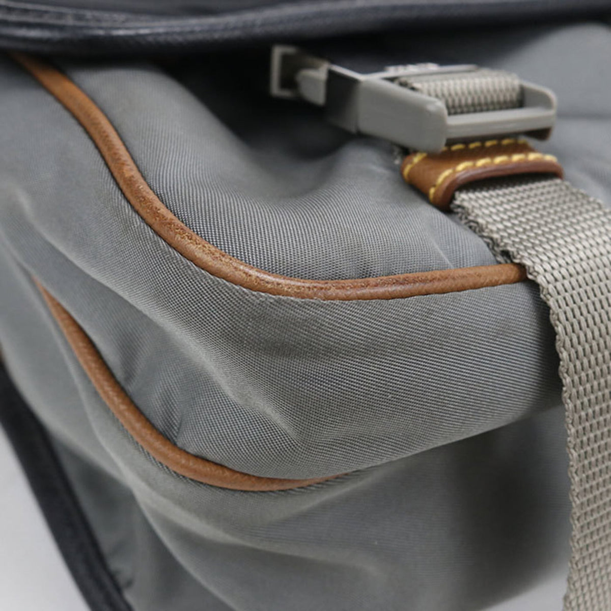 Prada Gray Nylon Shoulder Bag (Pre-Owned)