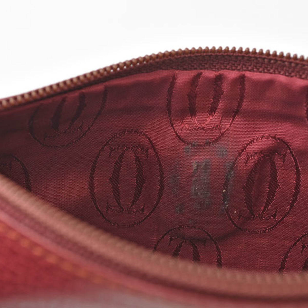 Cartier Must Bordeaux Leather Pouch (Pre-Owned)