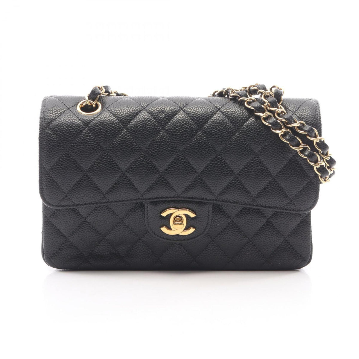 Chanel Black Leather Handbag Shoulder Bag (Pre-Owned)