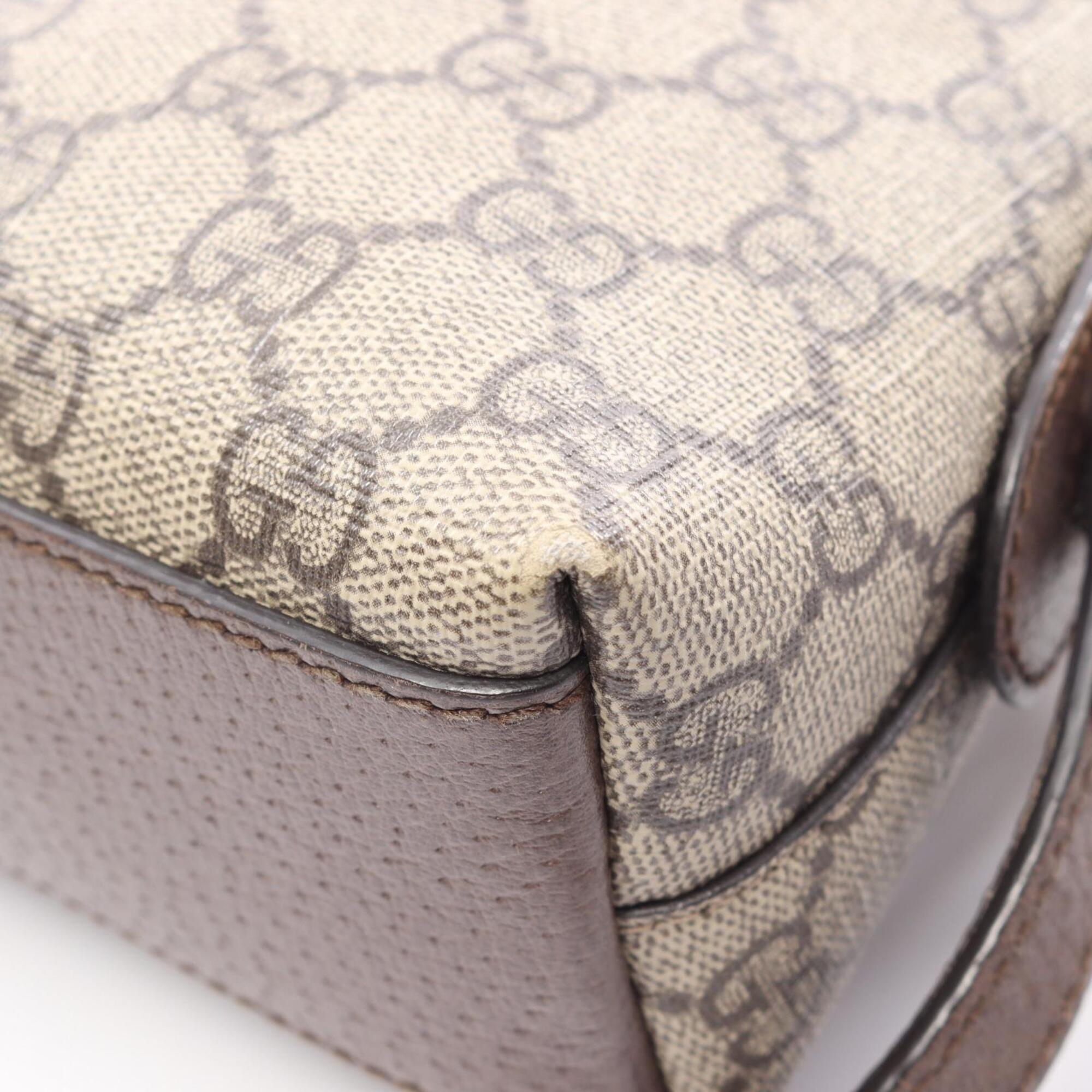 Gucci Beige Multi-Color Gg Supreme Leather Handbag Shoulder Bag (Pre-Owned)