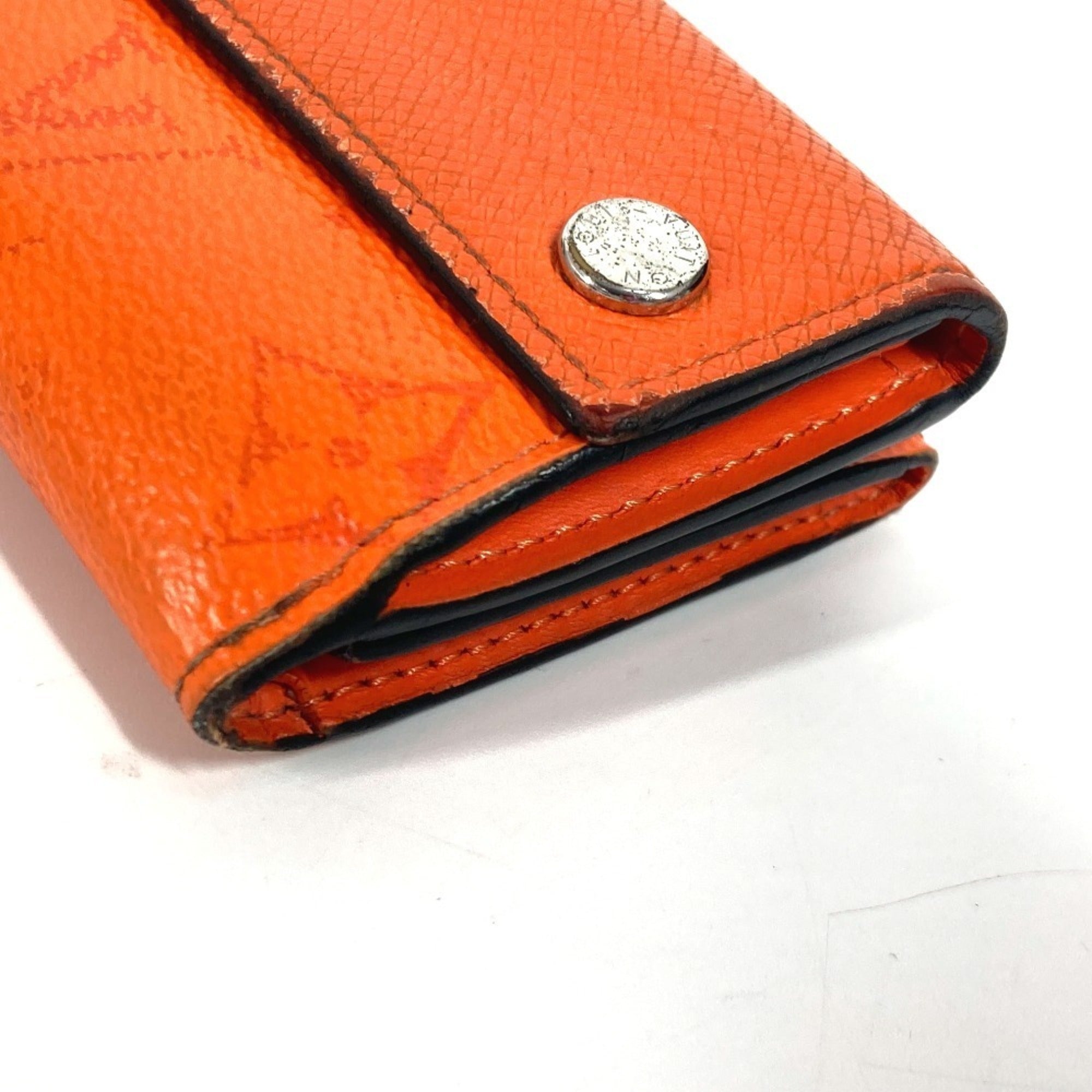 Louis Vuitton Taigarama Orange Taiga Leather Monogram Wallet (Tri-Fold) (Pre-Owned)