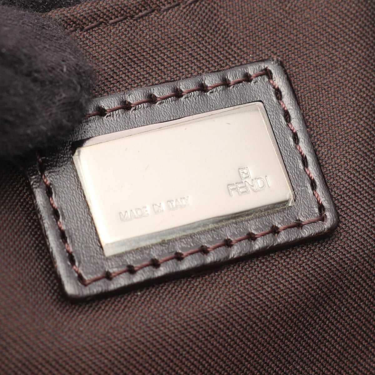 Fendi Beige Brown Canvas Leather Handbag (Pre-Owned)