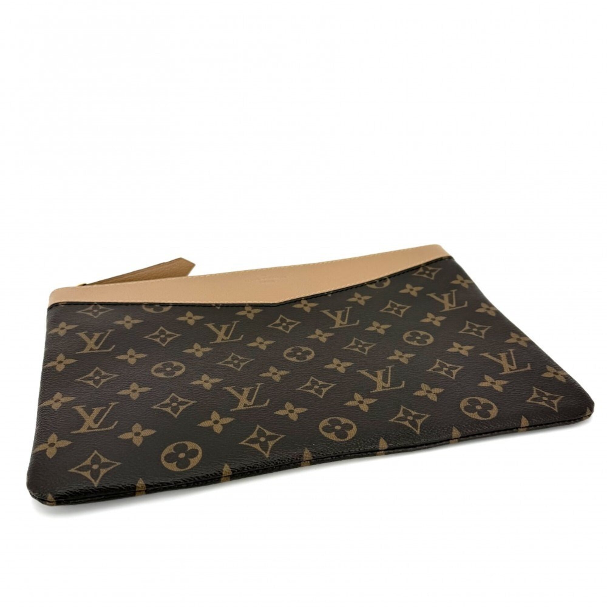 Louis Vuitton Brown Monogram Clutch Bag Pouch (Pre-Owned)