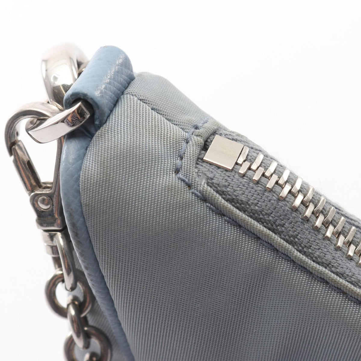Prada Blue Nylon Handbag Shoulder Bag (Pre-Owned)