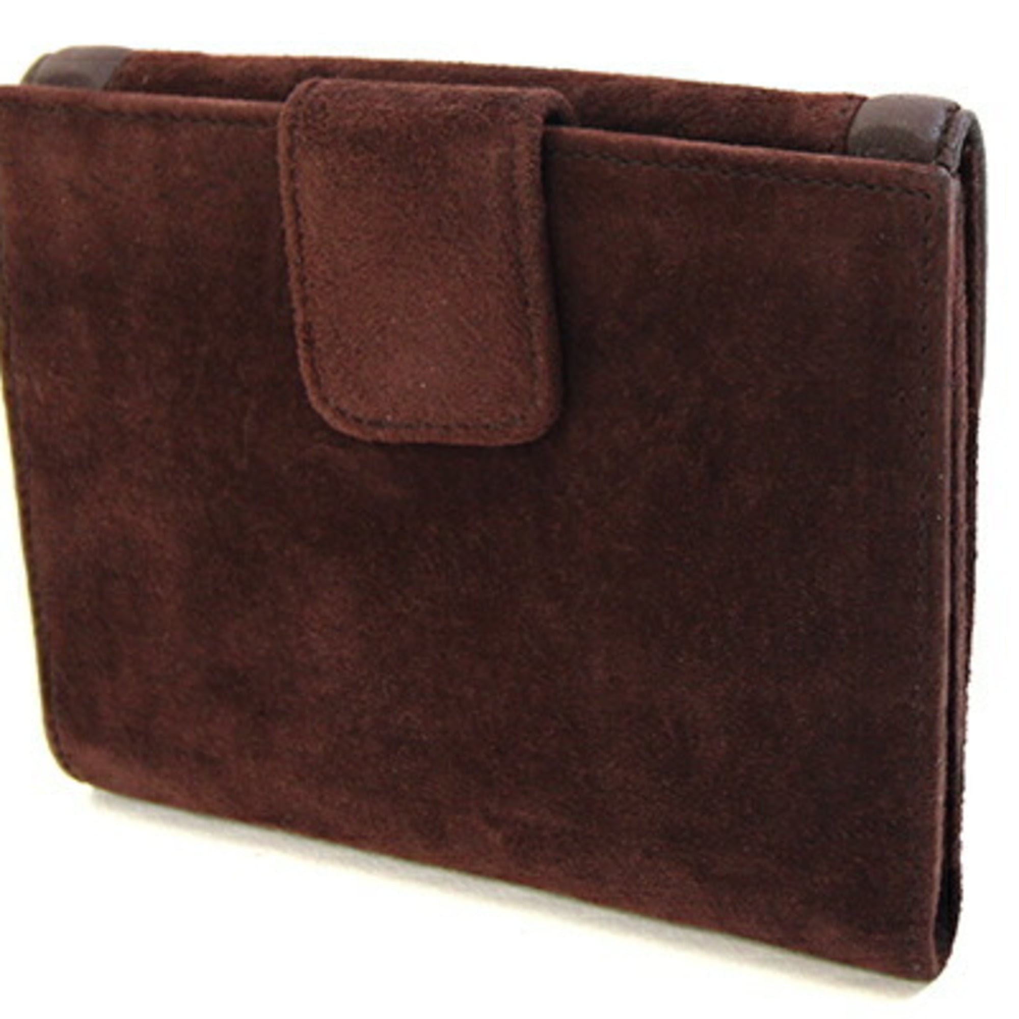 Gucci Dark Brown Suede Leather Wallet (Bi-Fold) (Pre-Owned)