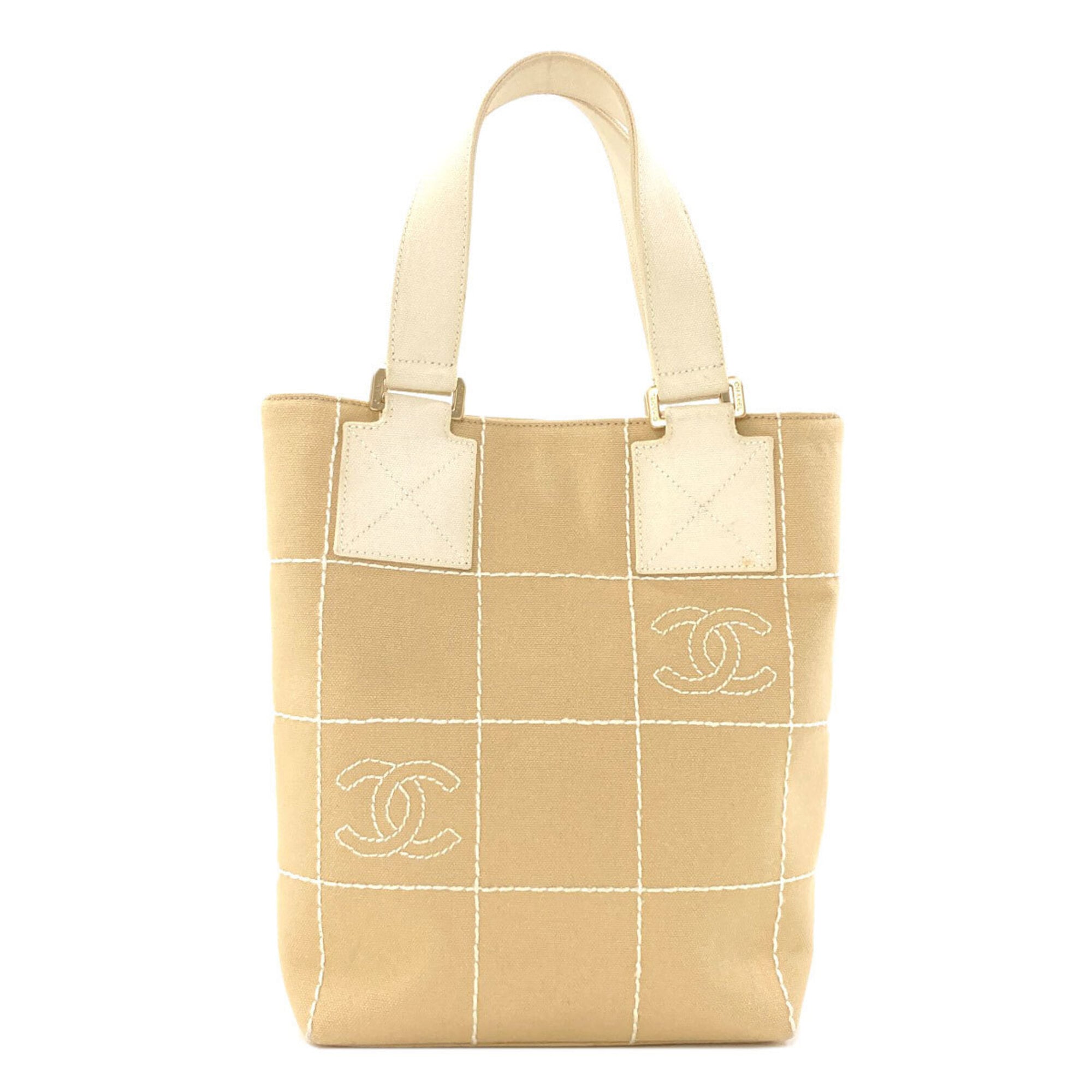 Chanel Beige Canvas Handbag (Pre-Owned)
