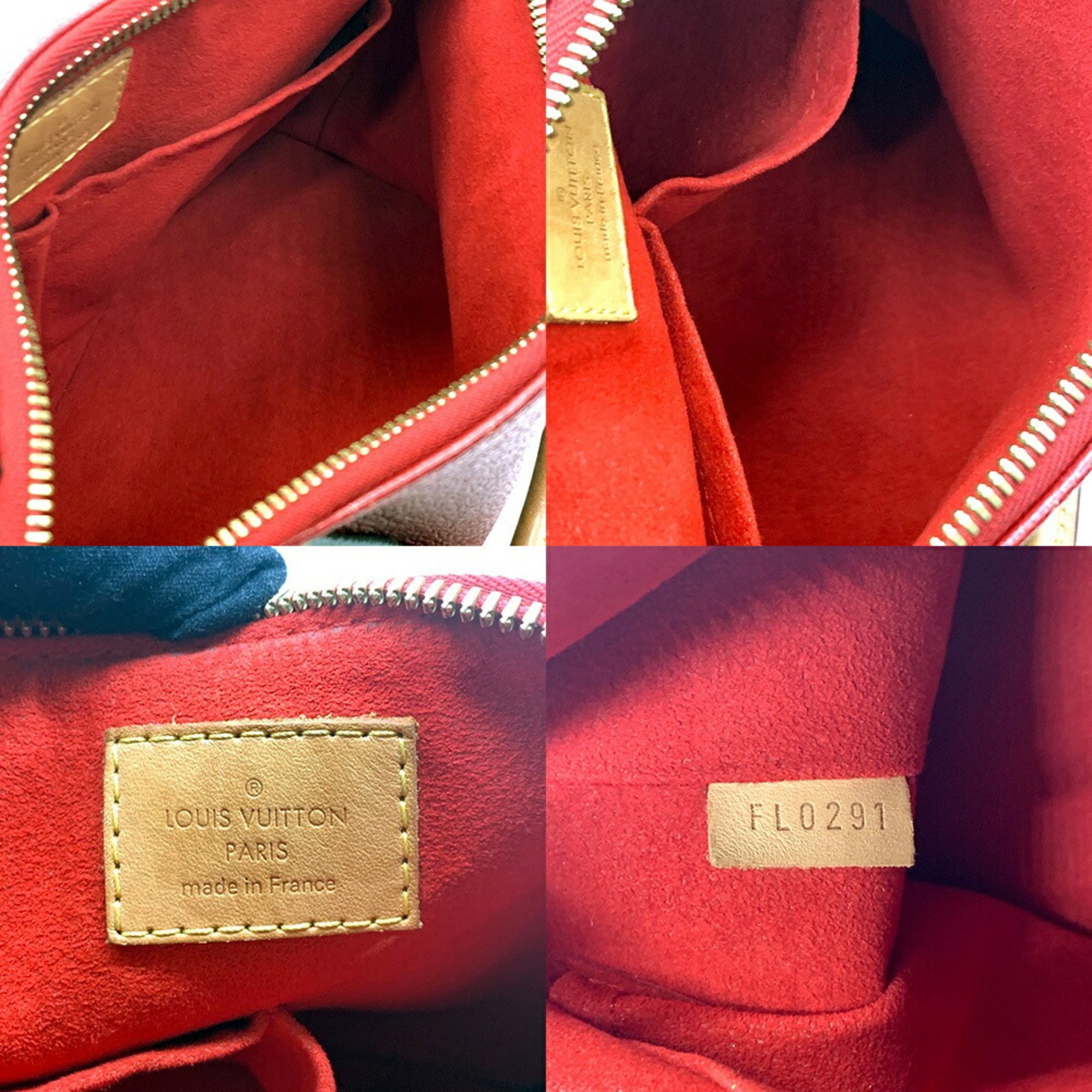 Louis Vuitton Brown Cerise Monogram Red Color Monogram Leather Handbag (Pre-Owned)